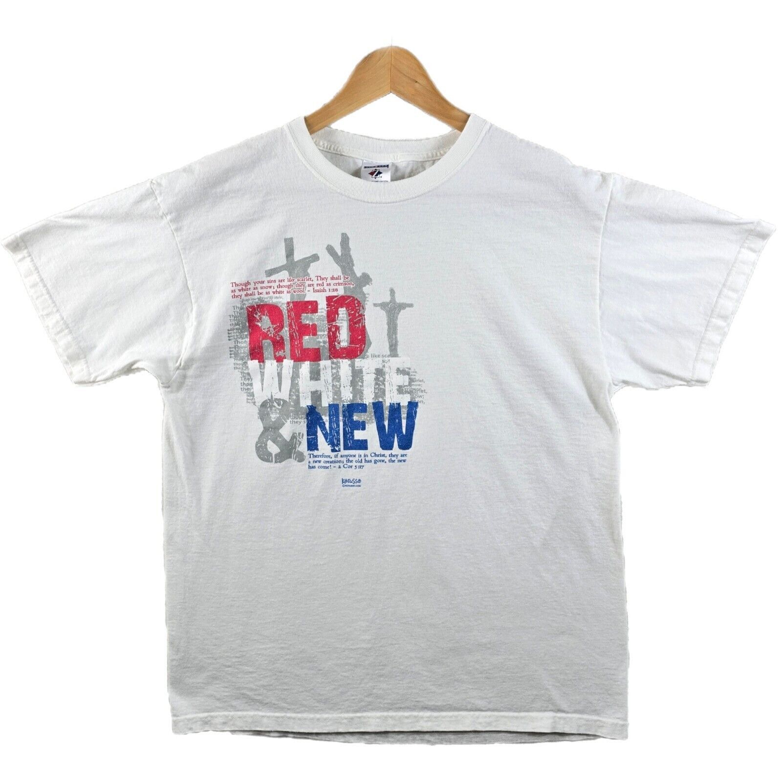 Jerzees Kerusso Christian Jesus Crucifixion T Shirt L Red White New Size US L / EU 52-54 / 3 - 1 Thumbnail