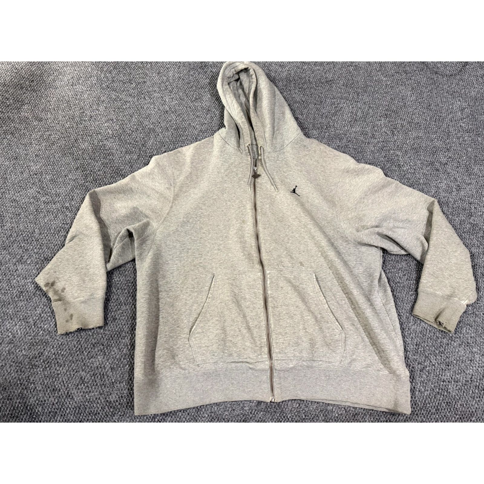 Jordan Brand Jordan Hoodie Mens XL Gray Full Zip Sweatshirt Fleece Jumpman Logo Athletic Size US XL / EU 56 / 4 - 2 Thumbnail