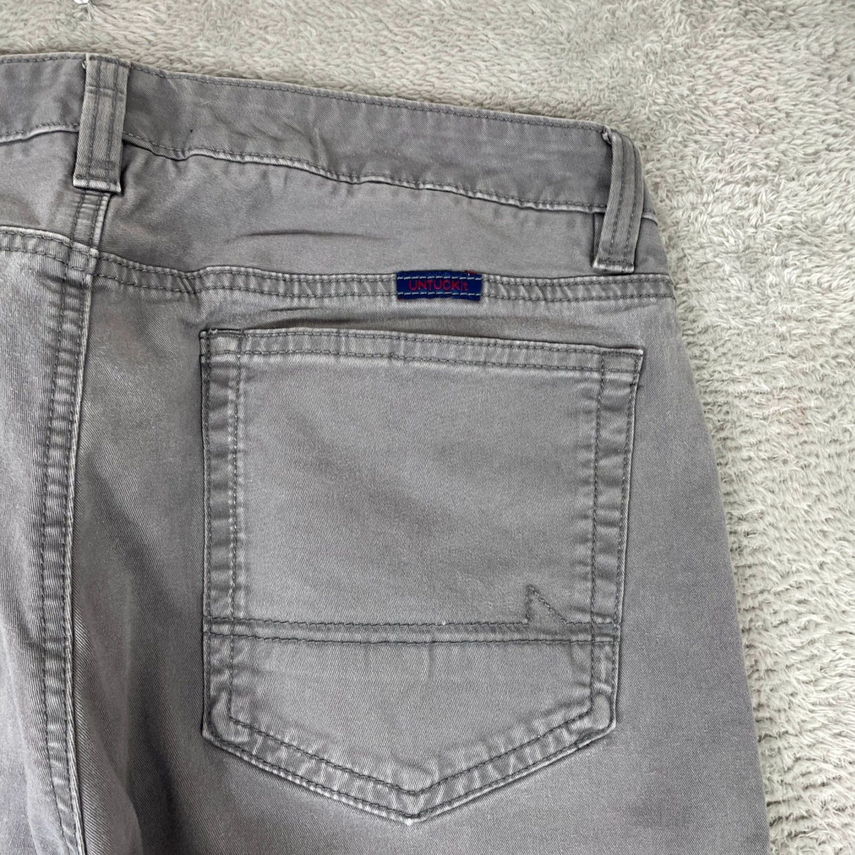 UNTUCKit UNTUCKit Don Santiago Pants Mens 30x31 Gray Straight Fit Chino Stretch Pants Size US 30 / EU 46 - 7 Thumbnail