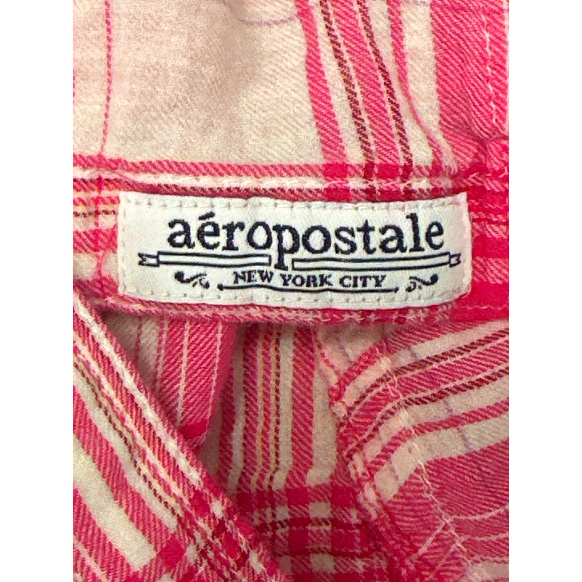 Aeropostale Aeropostale Large Pink White Plaid Button Up Long Sleeve Shi Size L / US 10 / IT 46 - 9 Thumbnail