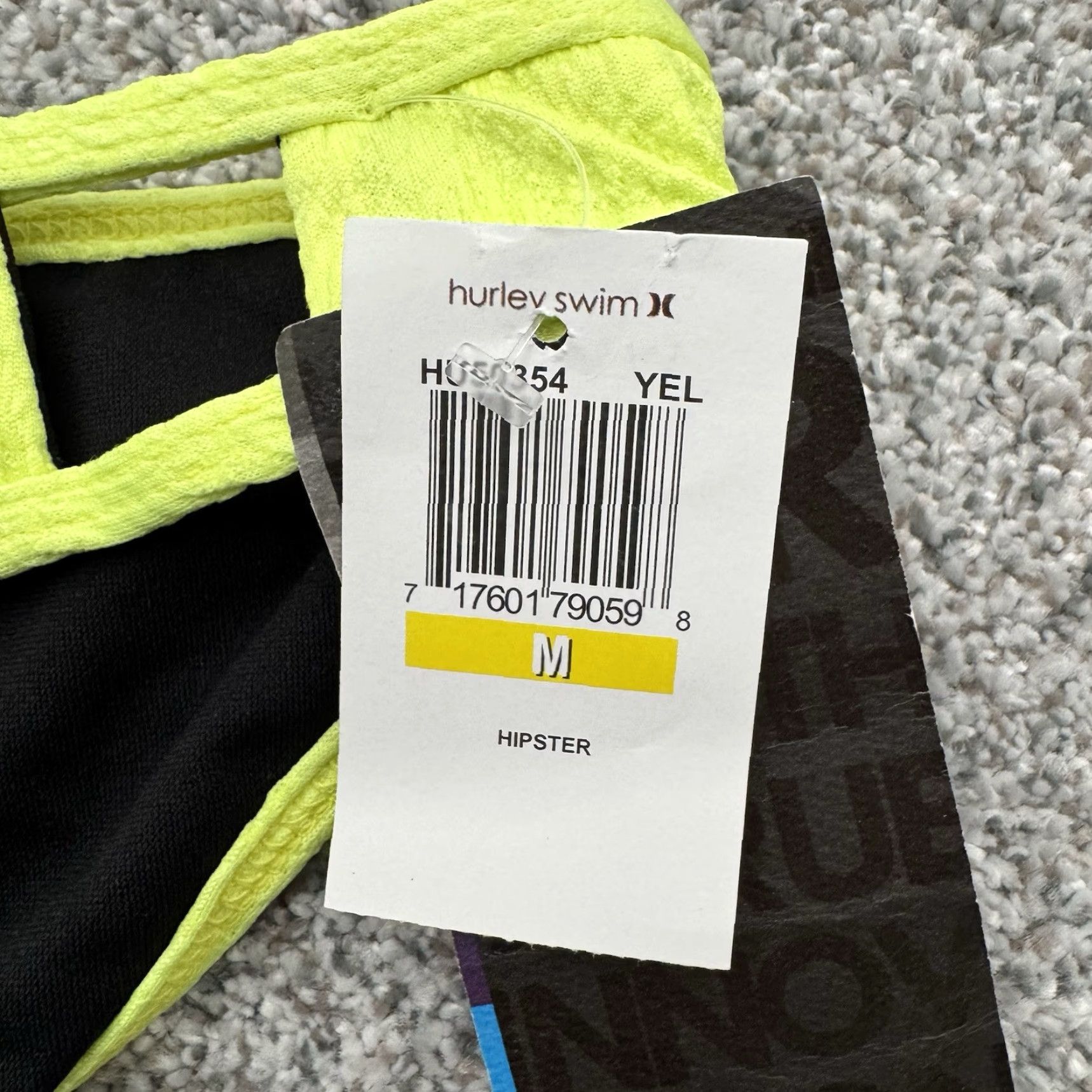 Hurley Hurley Swim Bikini Bottom M Women Cheeky Neon Yellow Rave Y2K Surf Spring Break Festival Size 32" / US 10 / IT 46 - 2 Thumbnail