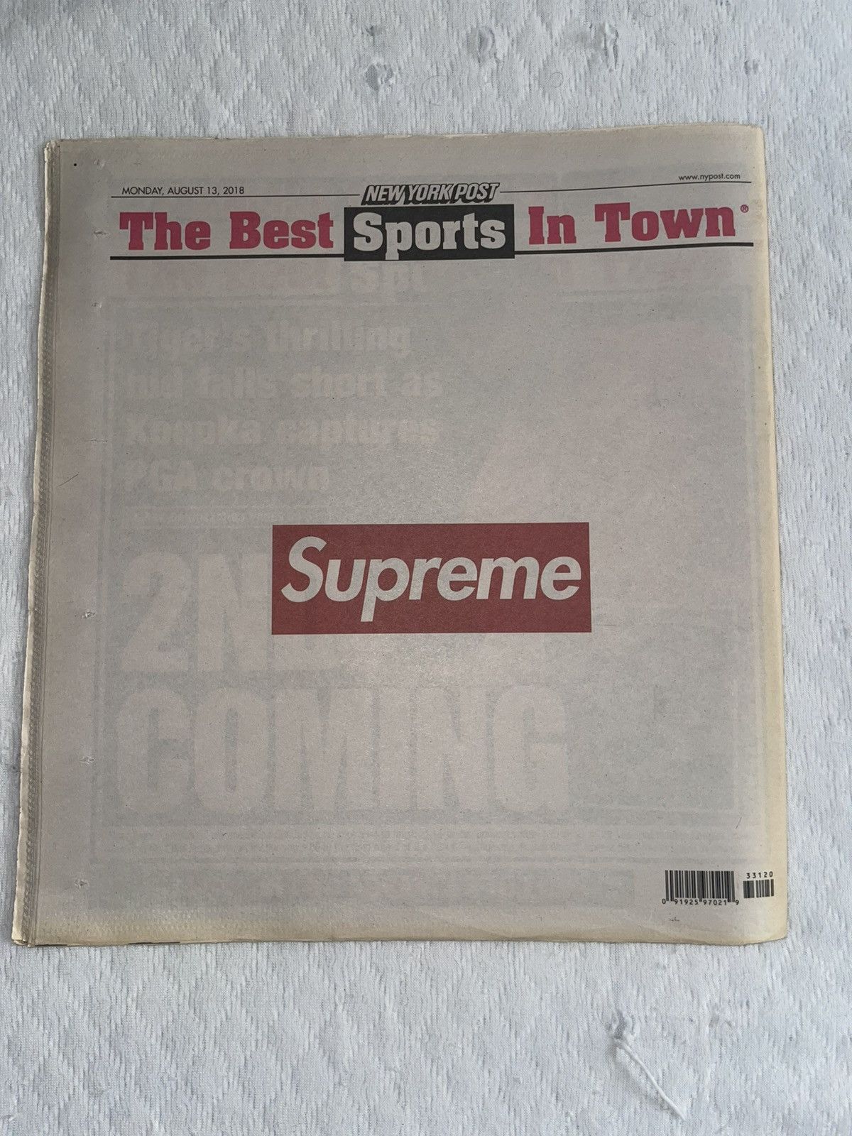 Supreme Supreme New York Post Newspaper 8/13/18 Size ONE SIZE - 2 Thumbnail