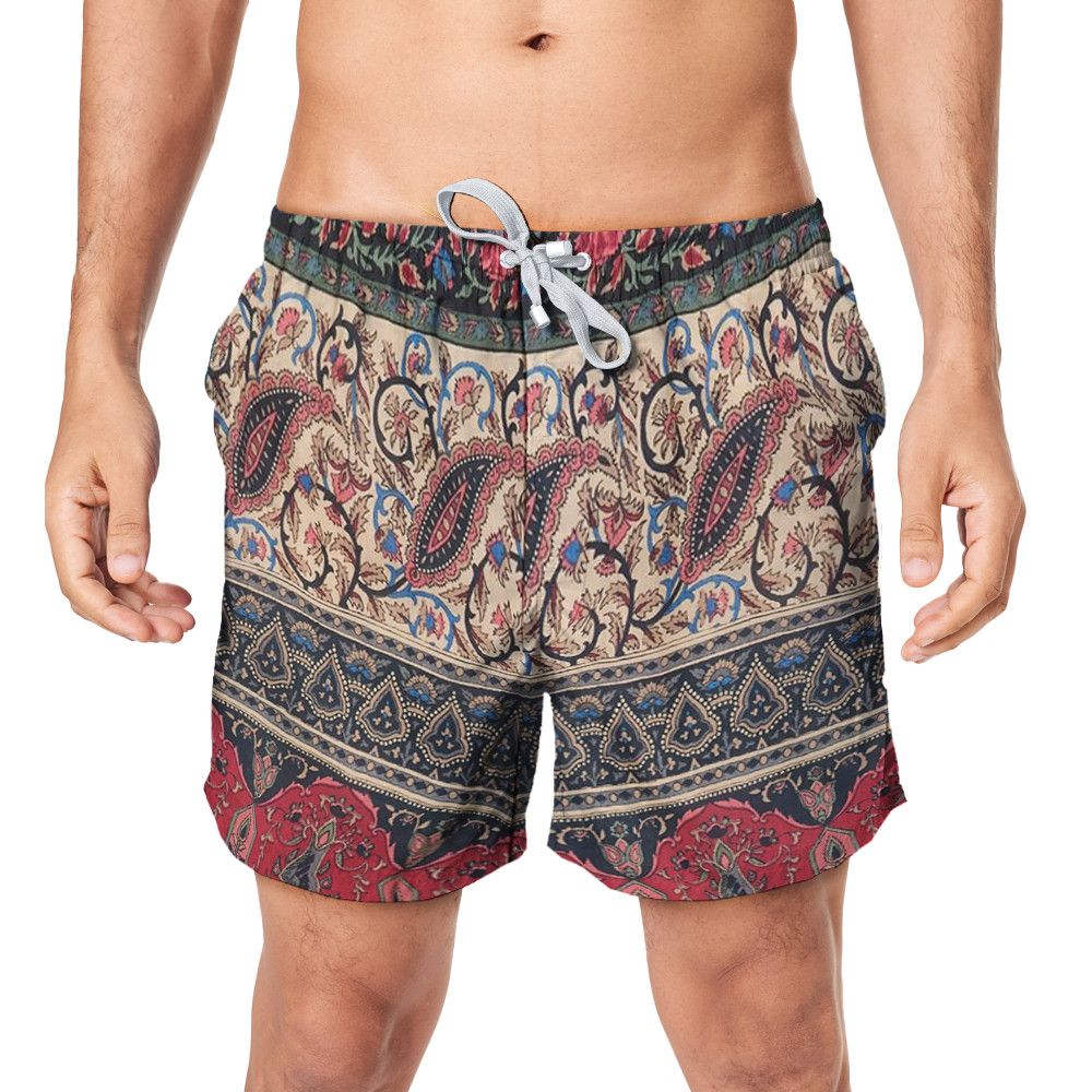 Designer Cotton Muslin Bermuda Shorts With Voyage Imaginaire Print Size US 29 - 1 Thumbnail
