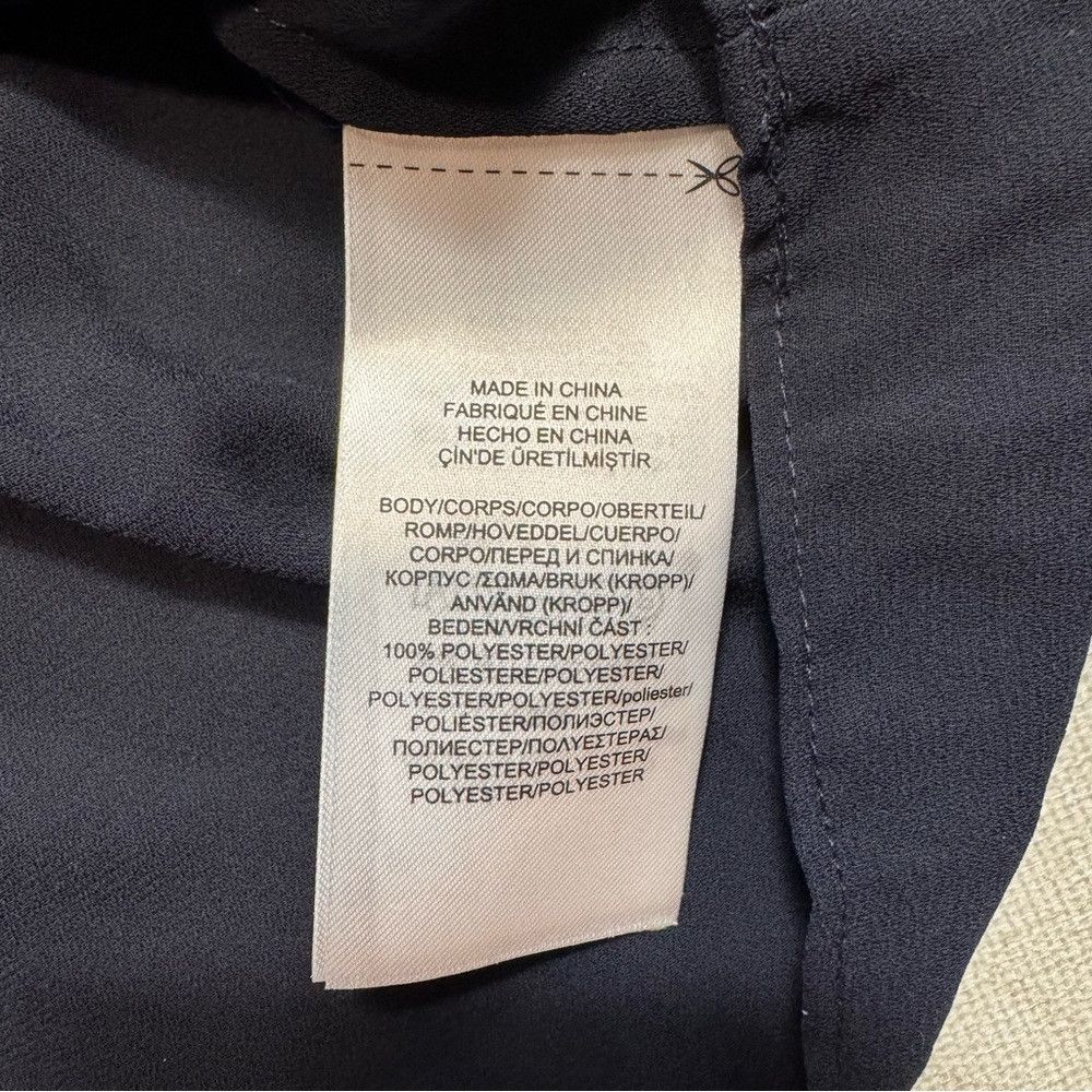 Ralph Lauren Ralph Lauren Pleated Georgette Tie-Neck Blue Blouse Size L Size L / US 10 / IT 46 - 9 Thumbnail