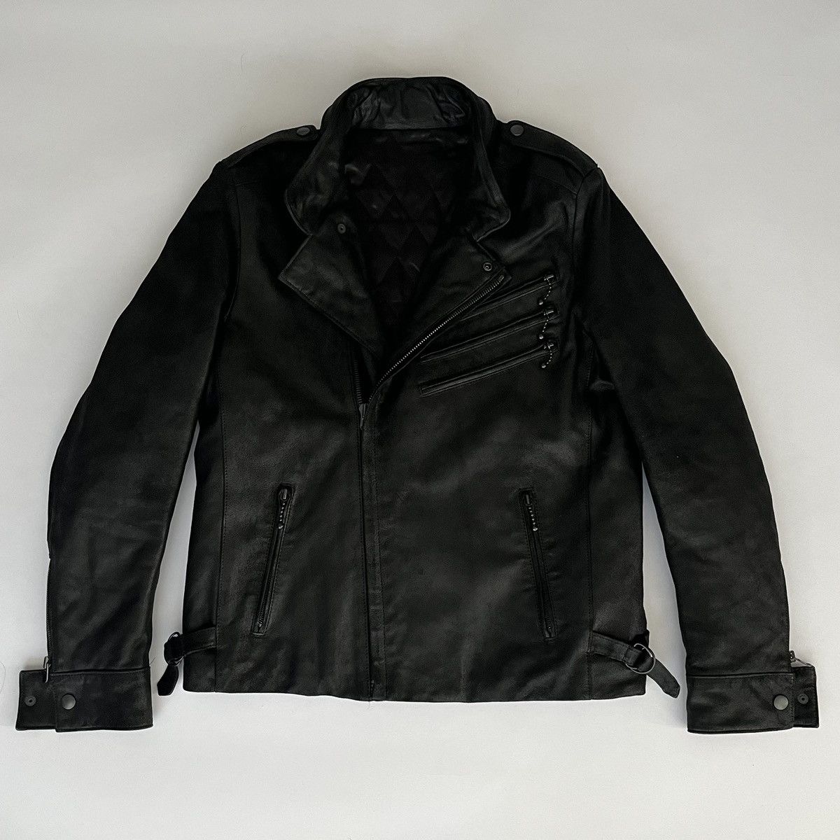 Number (N)ine Number (N)ine AW04 Sheepskin Suede Leather Moto Jacket Size US M / EU 48-50 / 2 - 2 Thumbnail