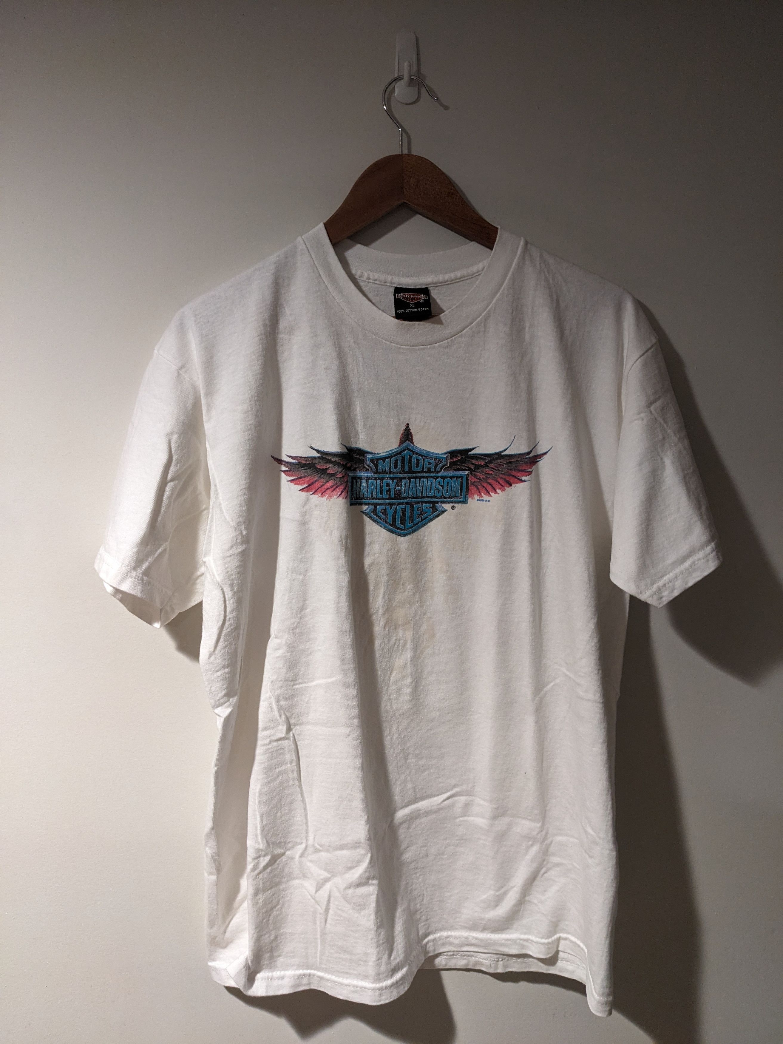 Harley Davidson × Vintage Vintage 1999 Harley Davidson Motorcycle Flames T-Shirt Size US XL / EU 56 / 4 - 4 Thumbnail