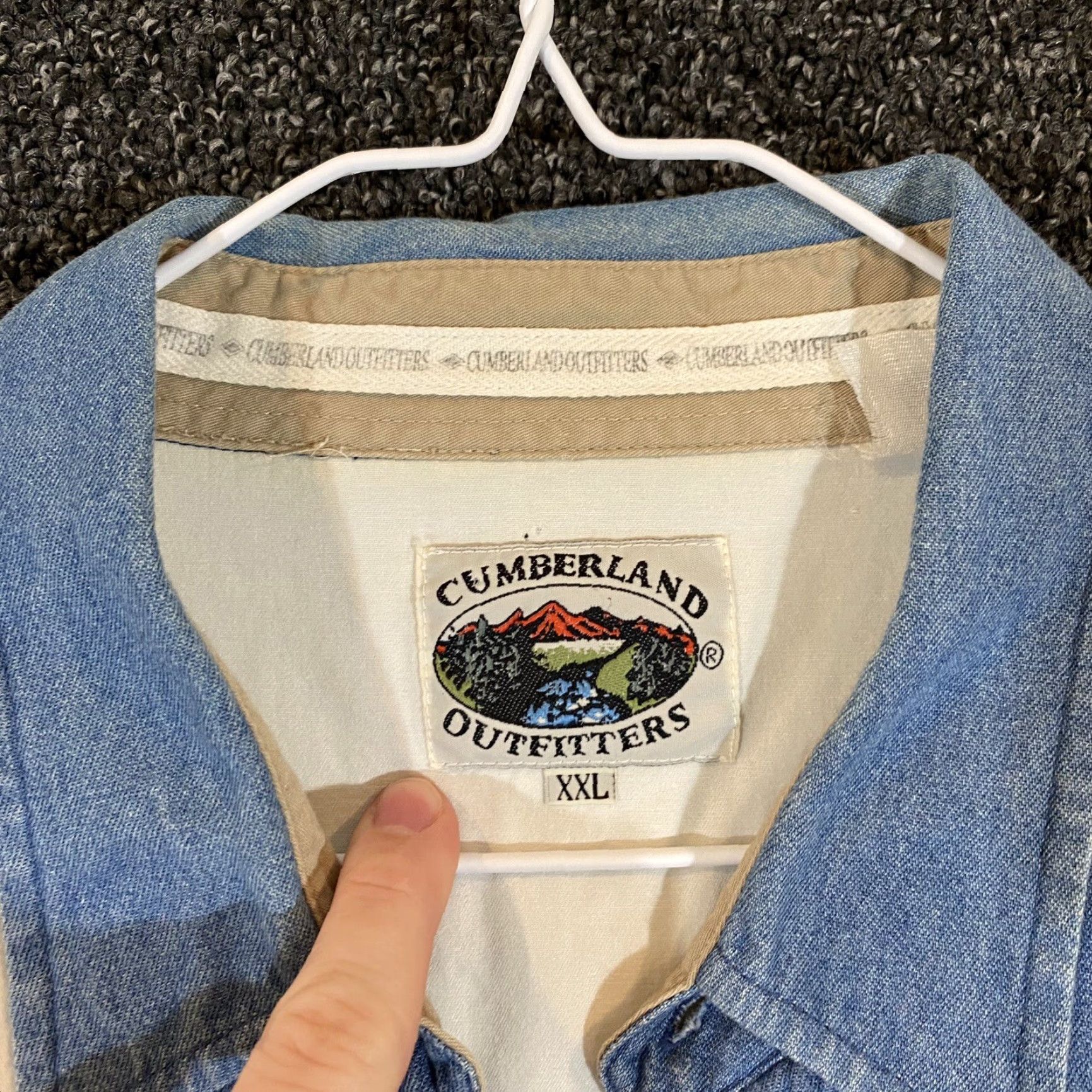 Vintage VINTAGE Cumberland Outfitters Men's Shirt 2XL Western Button-Up Cotton Blue White Outdoor Casual Size US XXL / EU 58 / 5 - 2 Thumbnail