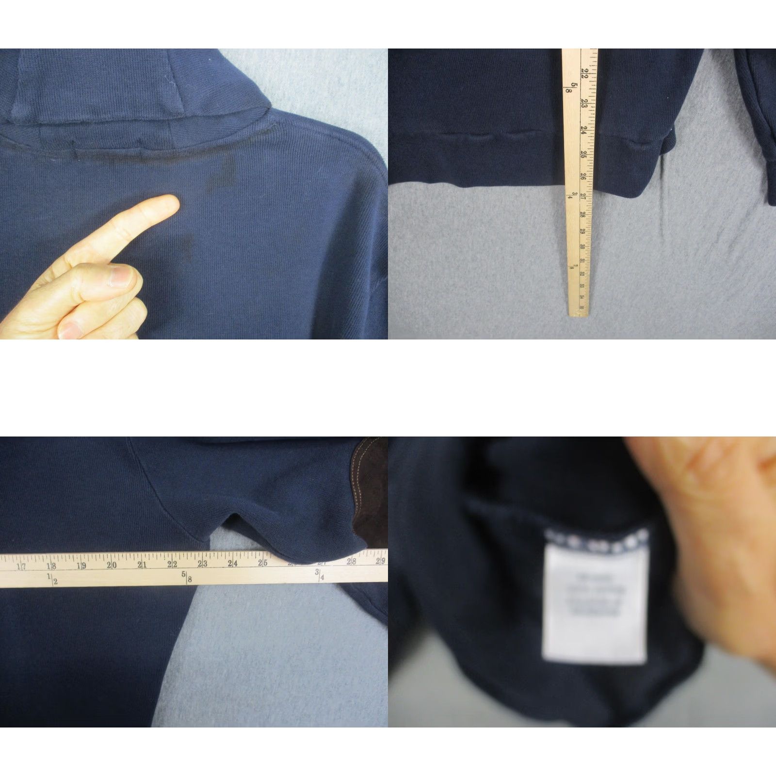 Polo Ralph Lauren VINTAGE Polo Ralph Lauren Sweatshirt Mens Large Navy Shawl Collar Elbow Patches Pullover Size US L / EU 52-54 / 3 - 8 Thumbnail