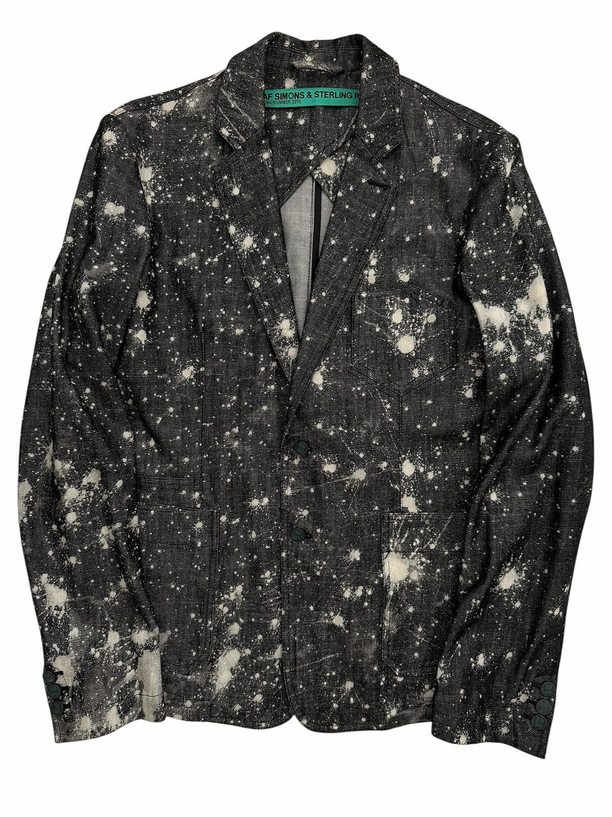 Raf Simons × Sterling Ruby 2010 1/1 Bleach Stars Denim Blazer Coat Size US M / EU 48-50 / 2 - 1 Thumbnail