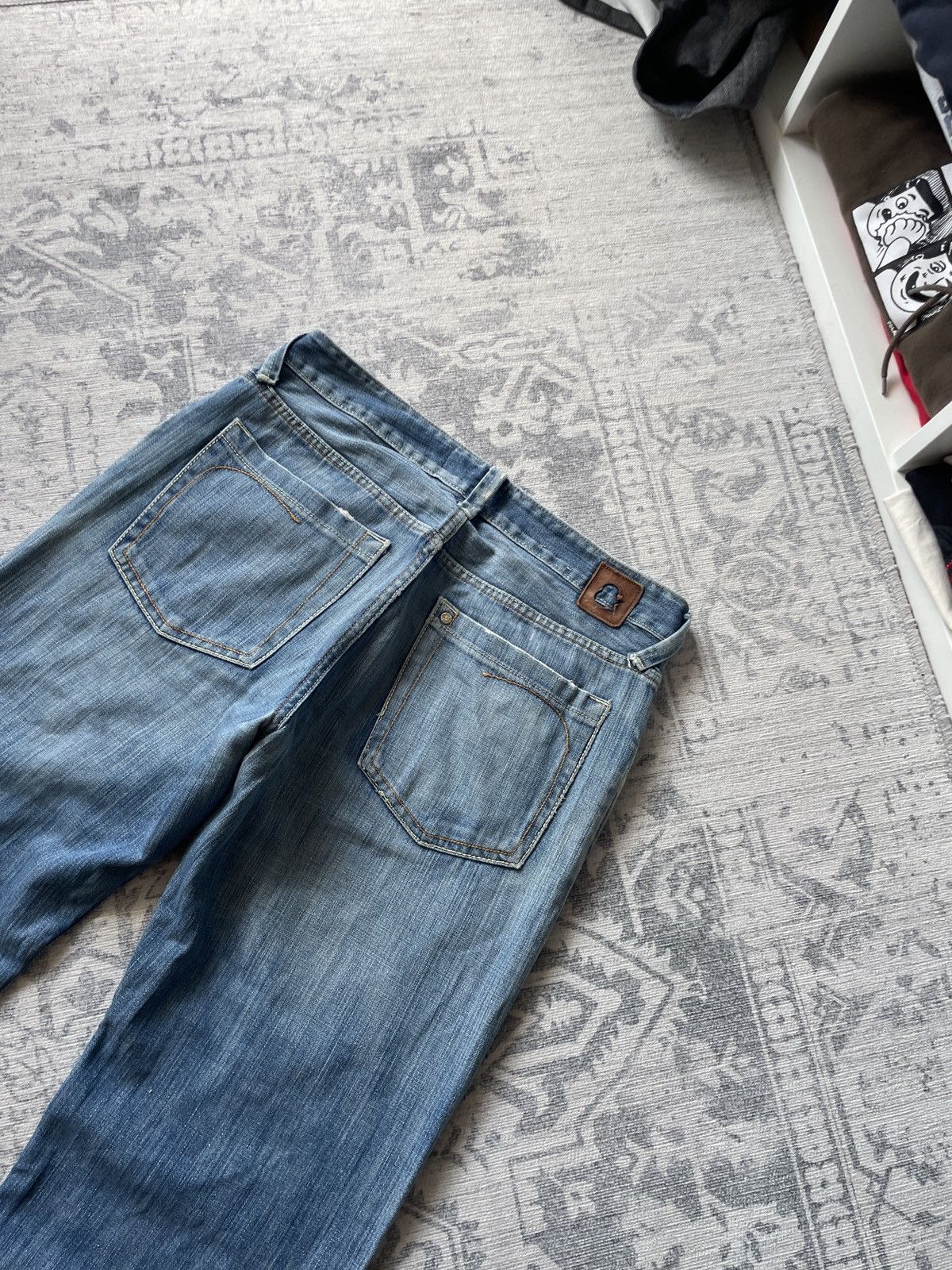 Vintage Vintage Avant Garde Jeans Baggy Wide Faded Mud Washed Y2K Size US 34 / EU 50 - 10 Thumbnail