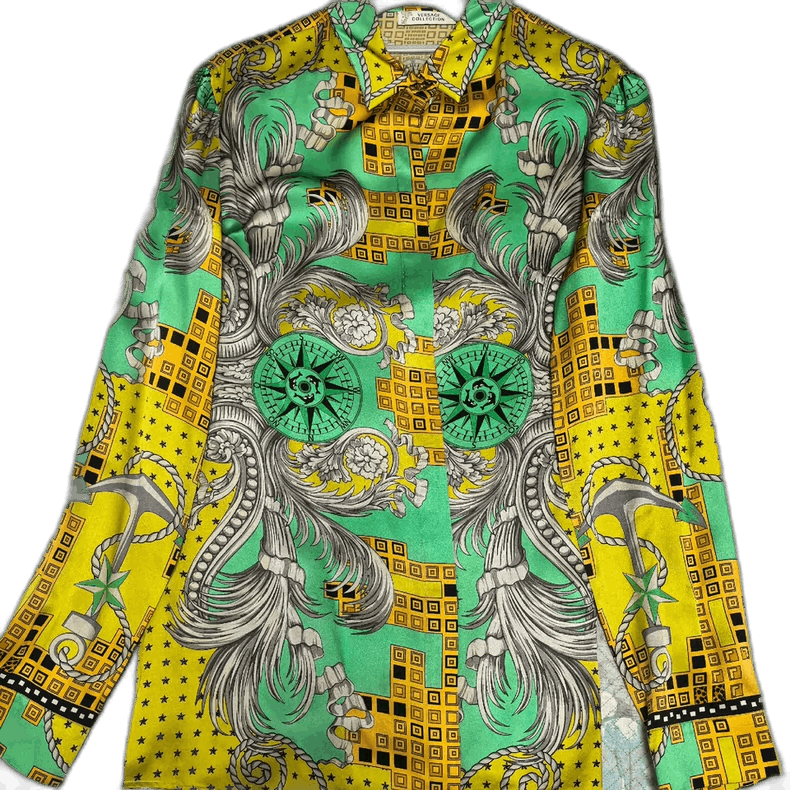Versace Versace Silk Printed Long Sleeve Shirt - dmc Size M / US 6-8 / IT 42-44 - 1 Thumbnail