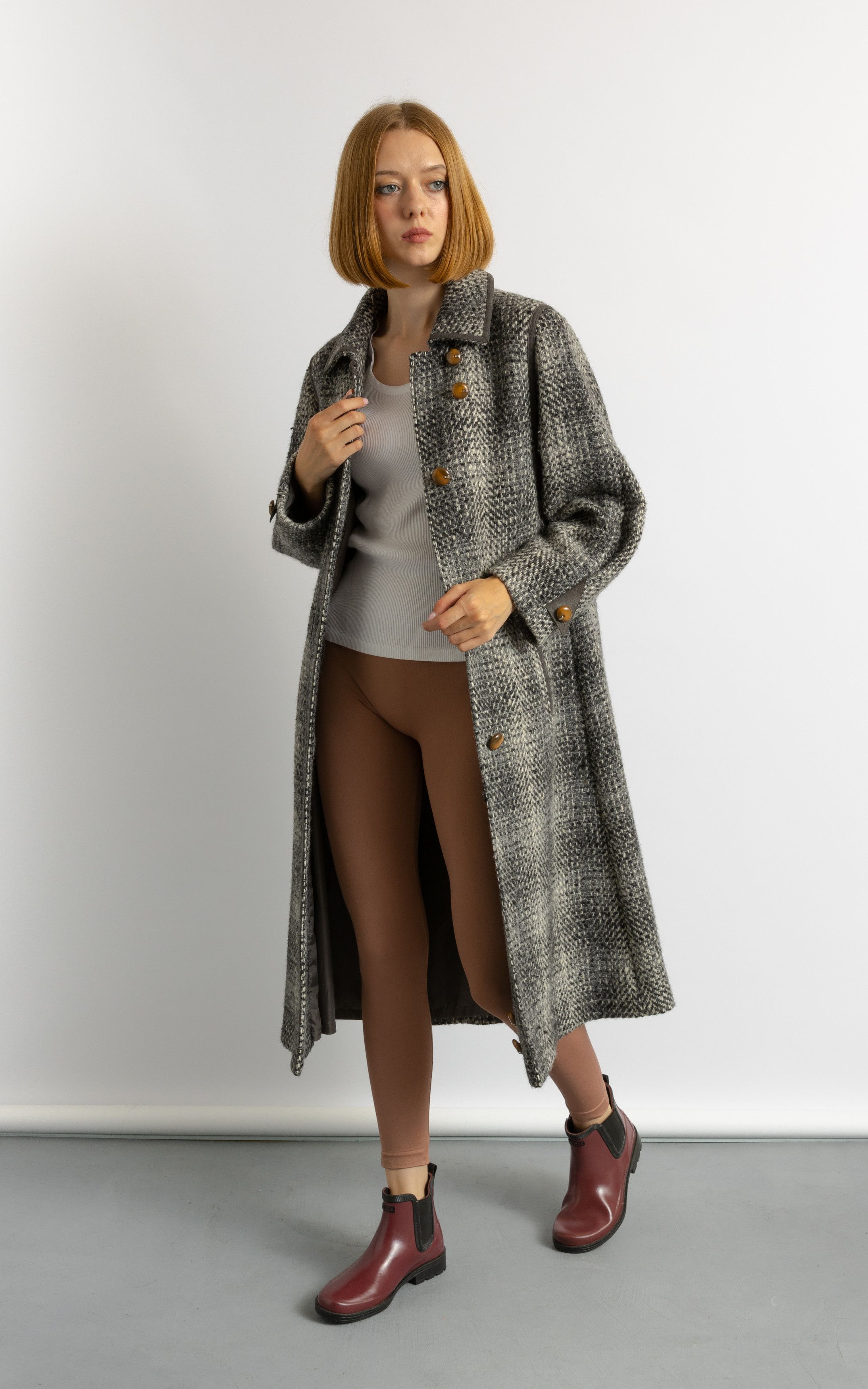 Vintage Lambswool Coat Women 60s fall coat long wool coat 5951 Size M / US 6-8 / IT 42-44 - 2 Thumbnail
