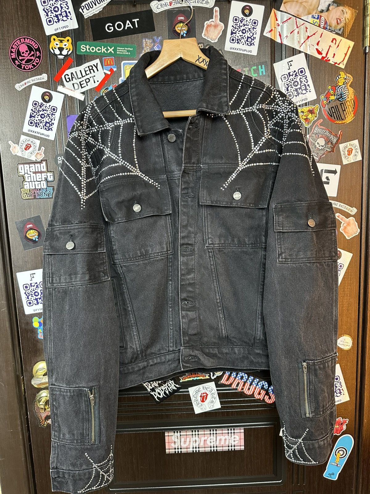 Sp5der × Young Thug OG Spider Worldwide 2019 Denim Jacket RARE Size US M / EU 48-50 / 2 - 4 Thumbnail