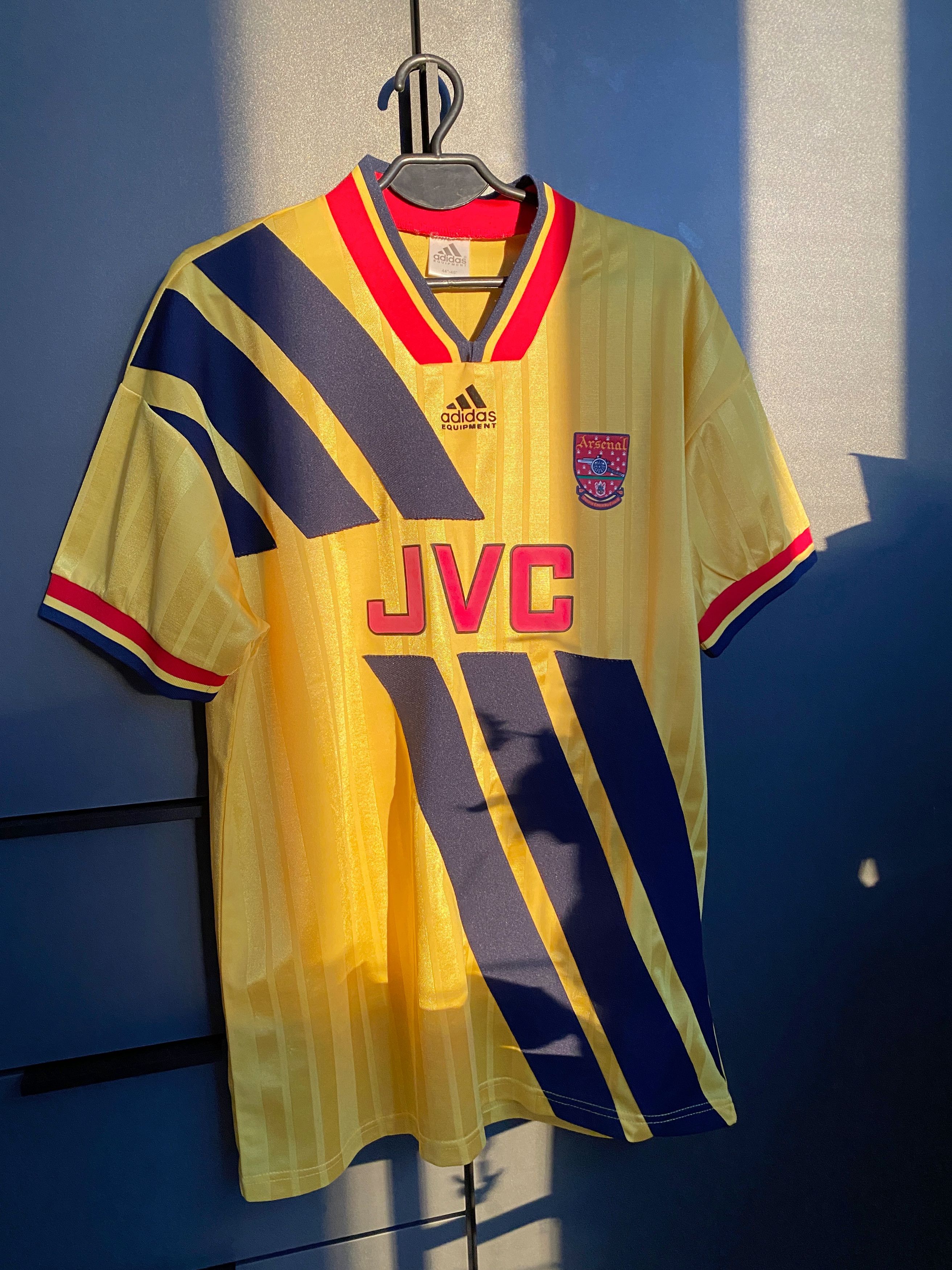 Arsenal FC jvc 1993 Soccer jersey adidas footbll L madein UK