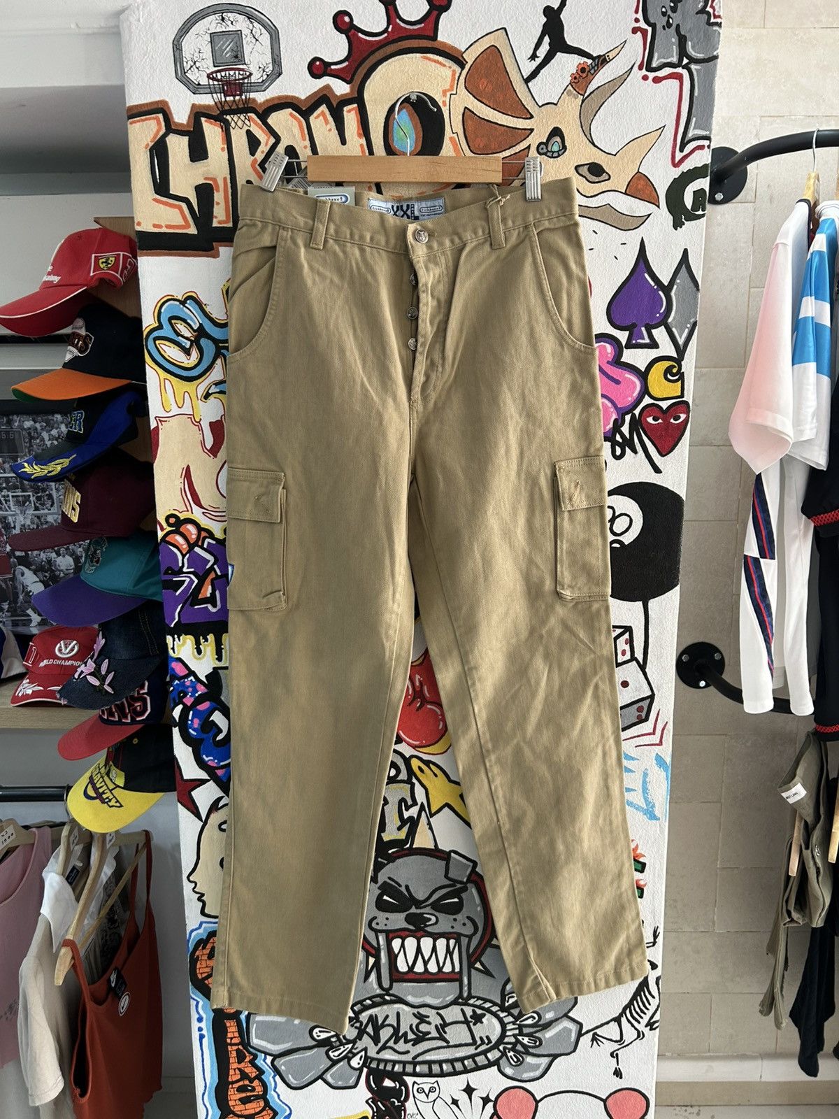 Vintage Brand New a90s FishBone Cargo Pants Size US 31 - 1 Thumbnail