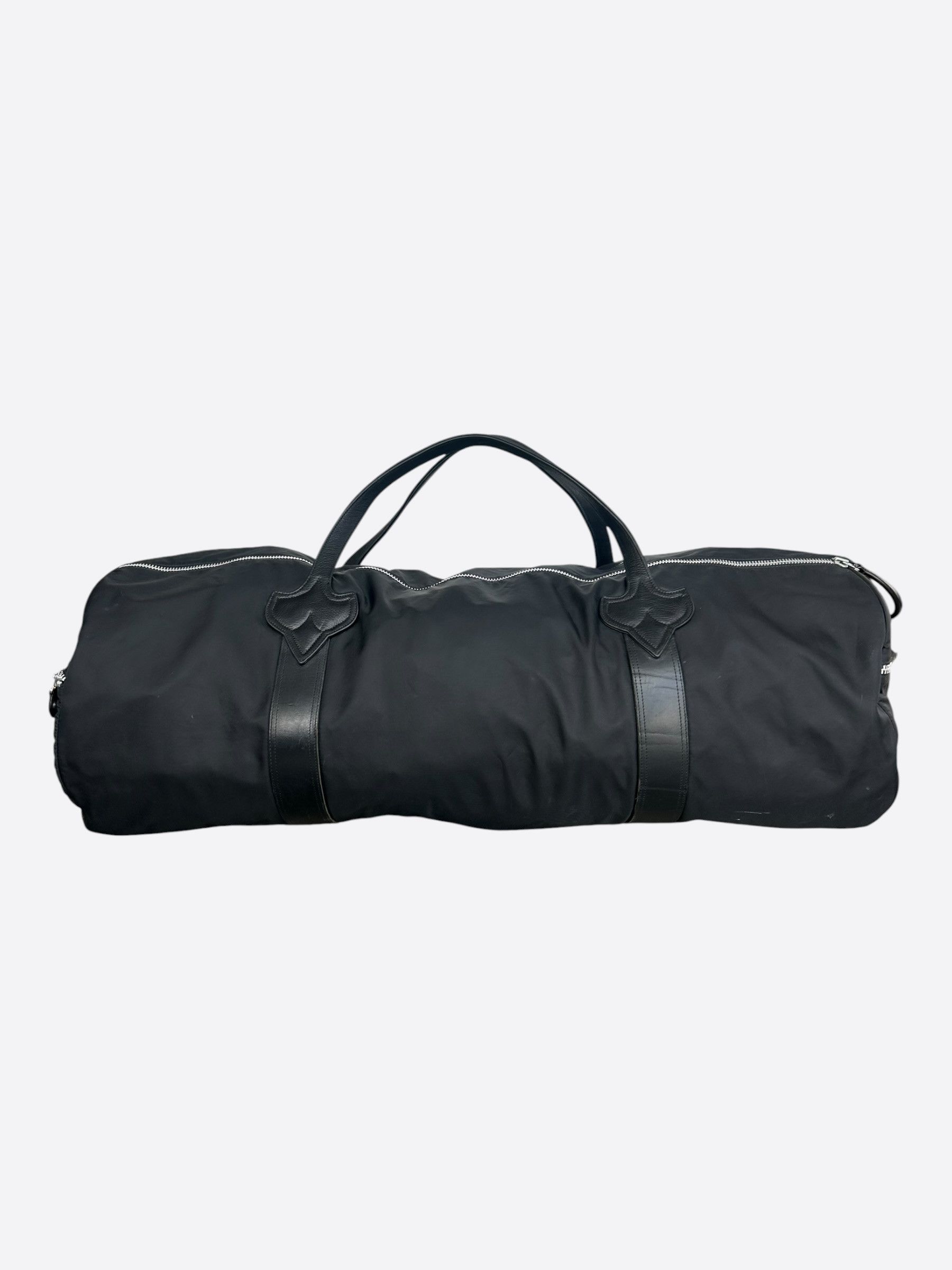 Chrome Hearts Chrome Hearts Black Nylon & Leather Fleur XL Duffel Bag Size ONE SIZE - 3 Thumbnail