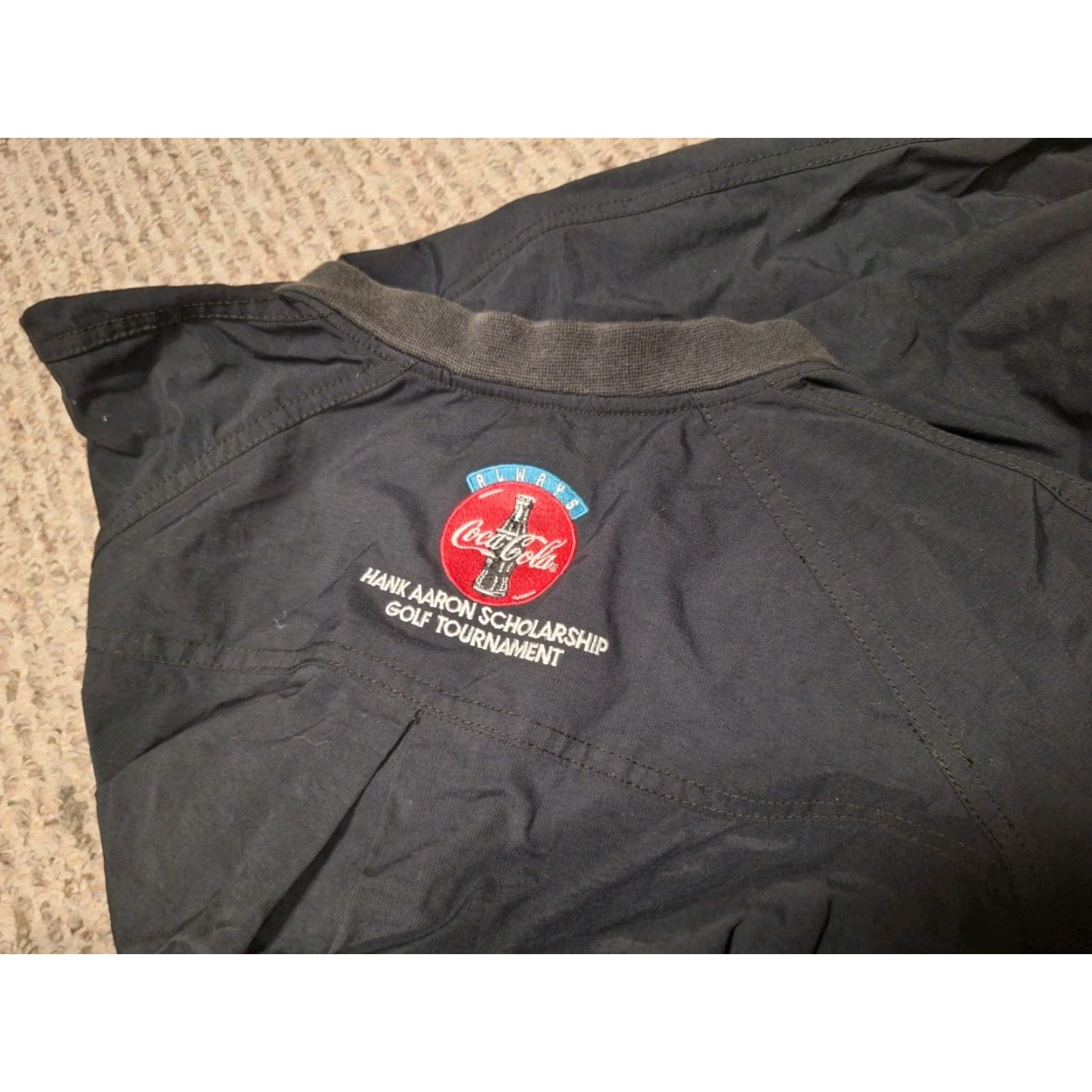 Nike Nike Golf Wind Breaker Snap Pullover Embroidered Coca Cola Hank Aaron L Black Mens Regular Pullover Golf | Nike Golf | L Size US L / EU 52-54 / 3 - 5 Thumbnail