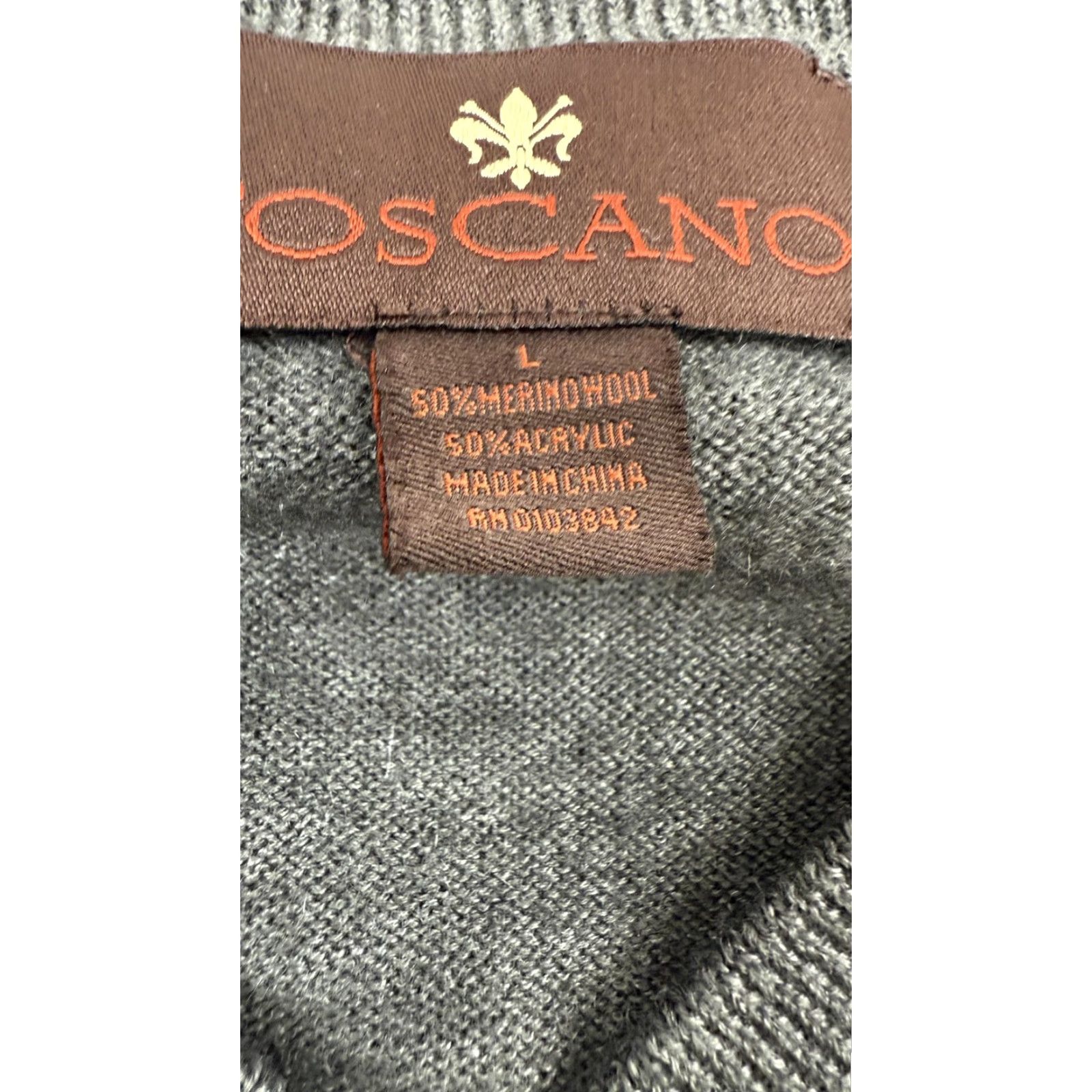 Vintage Toscano Sweater Mens Large Gray Blue Argyle Merino Wool Blend Pullover Knit V-Neck Lightweight All Seasons MENS Size US L / EU 52-54 / 3 - 3 Thumbnail