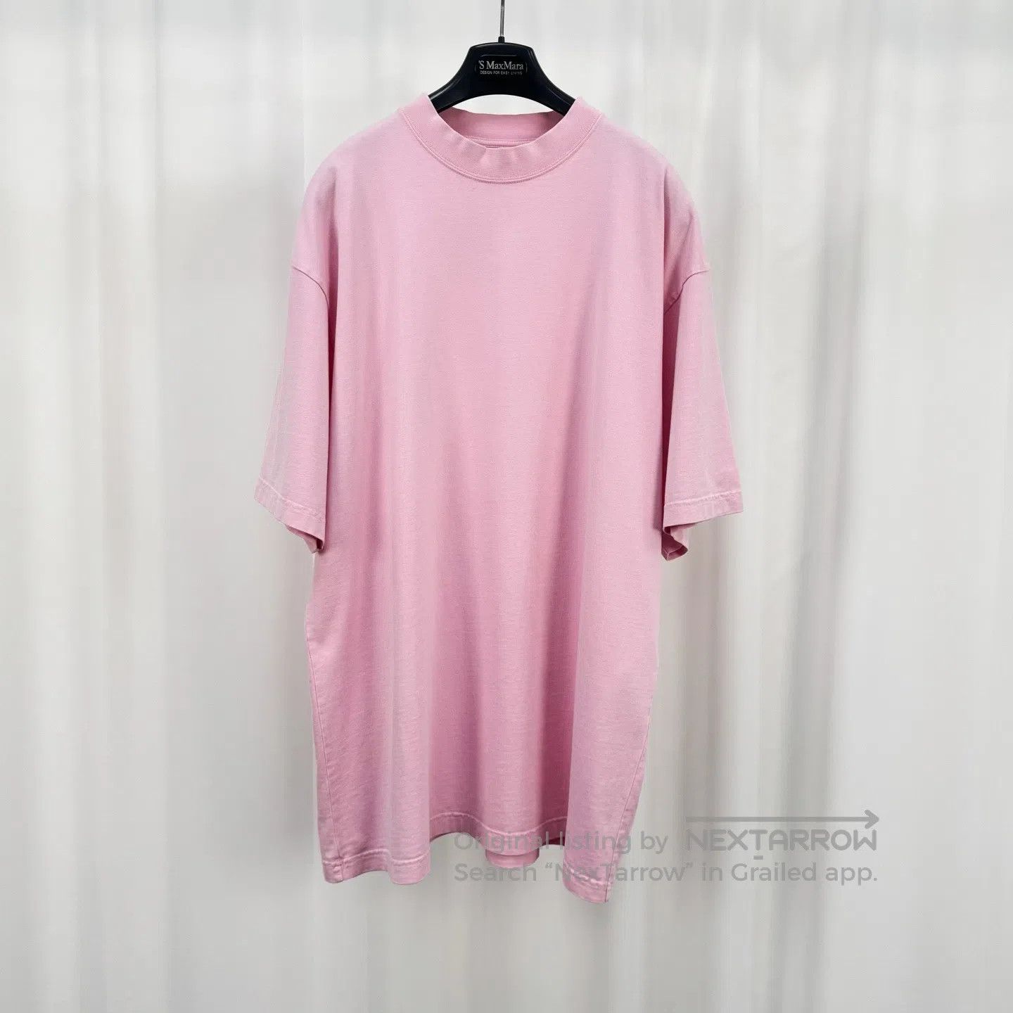 Balenciaga Balenciaga Pink Back Crystal Letter Short Sleeve T-Shirt| Size M / US 6-8 / IT 42-44 - 2 Thumbnail
