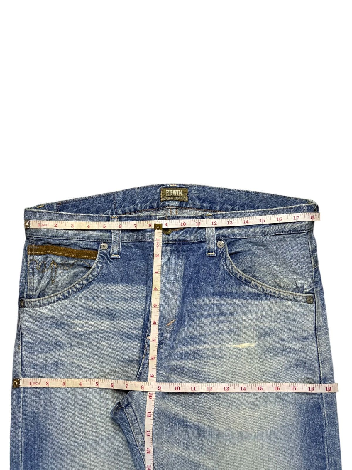 Edwin Exclusive Vintage Edwin XV Faded Wash Distress Loose Jeans Size US 36 / EU 52 - 12 Thumbnail