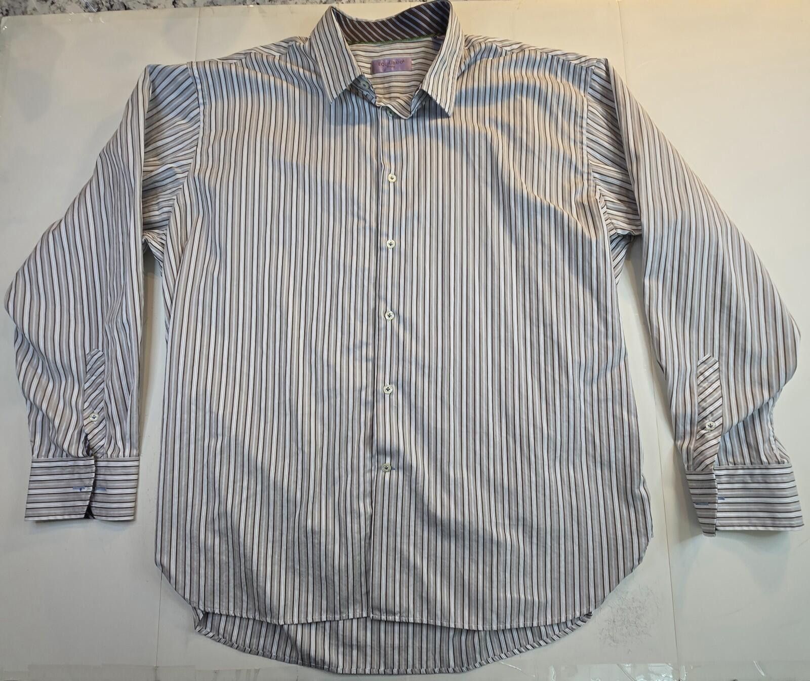Other Lot of 2 Equilibrio Striped Button-Up Shirt Men's 3XL Italy Size US XXL / EU 58 / 5 - 2 Thumbnail