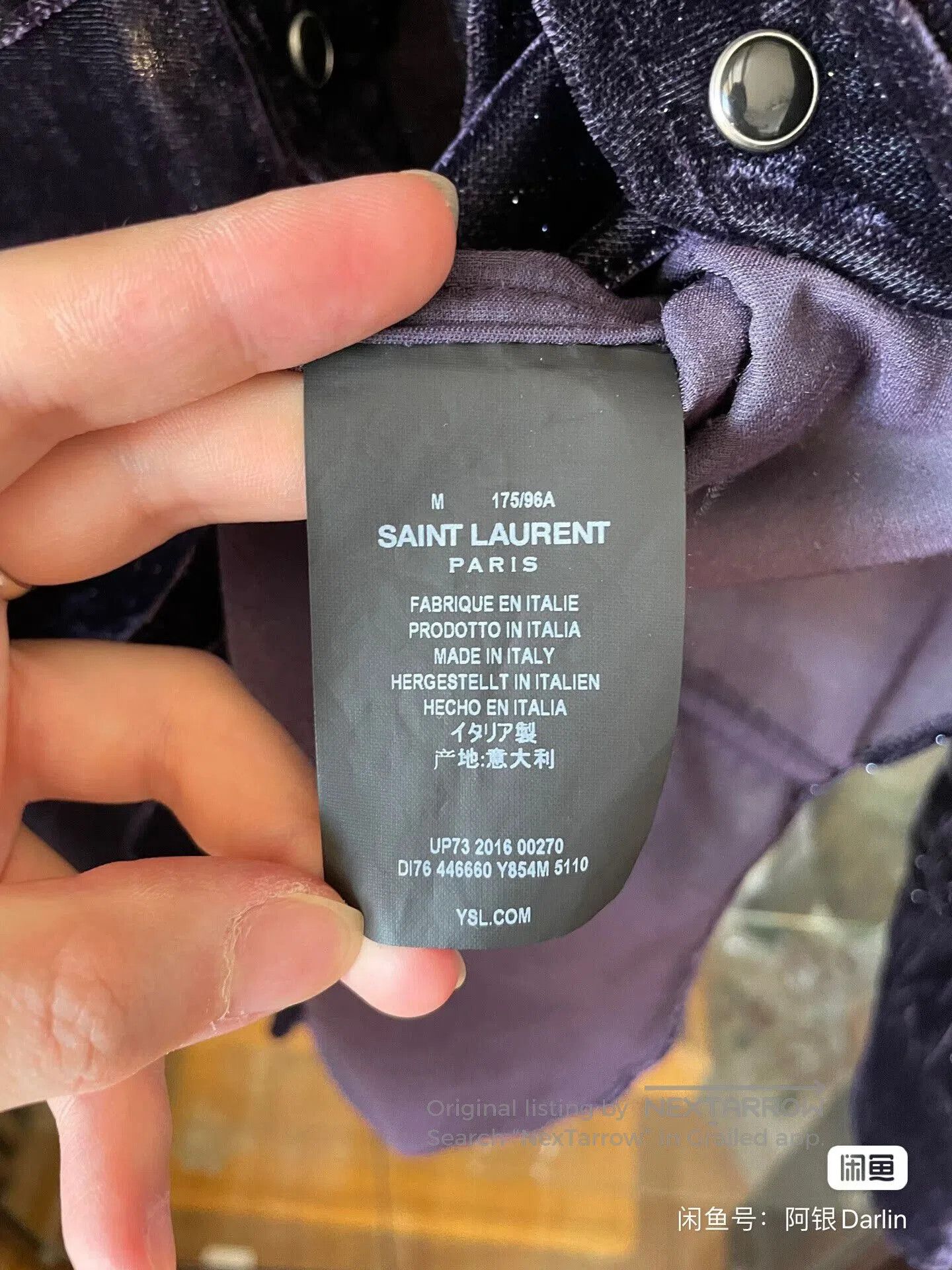 Saint Laurent Paris saint laurent purple velvet shirt with sparkle. Size M / US 6-8 / IT 42-44 - 7 Thumbnail