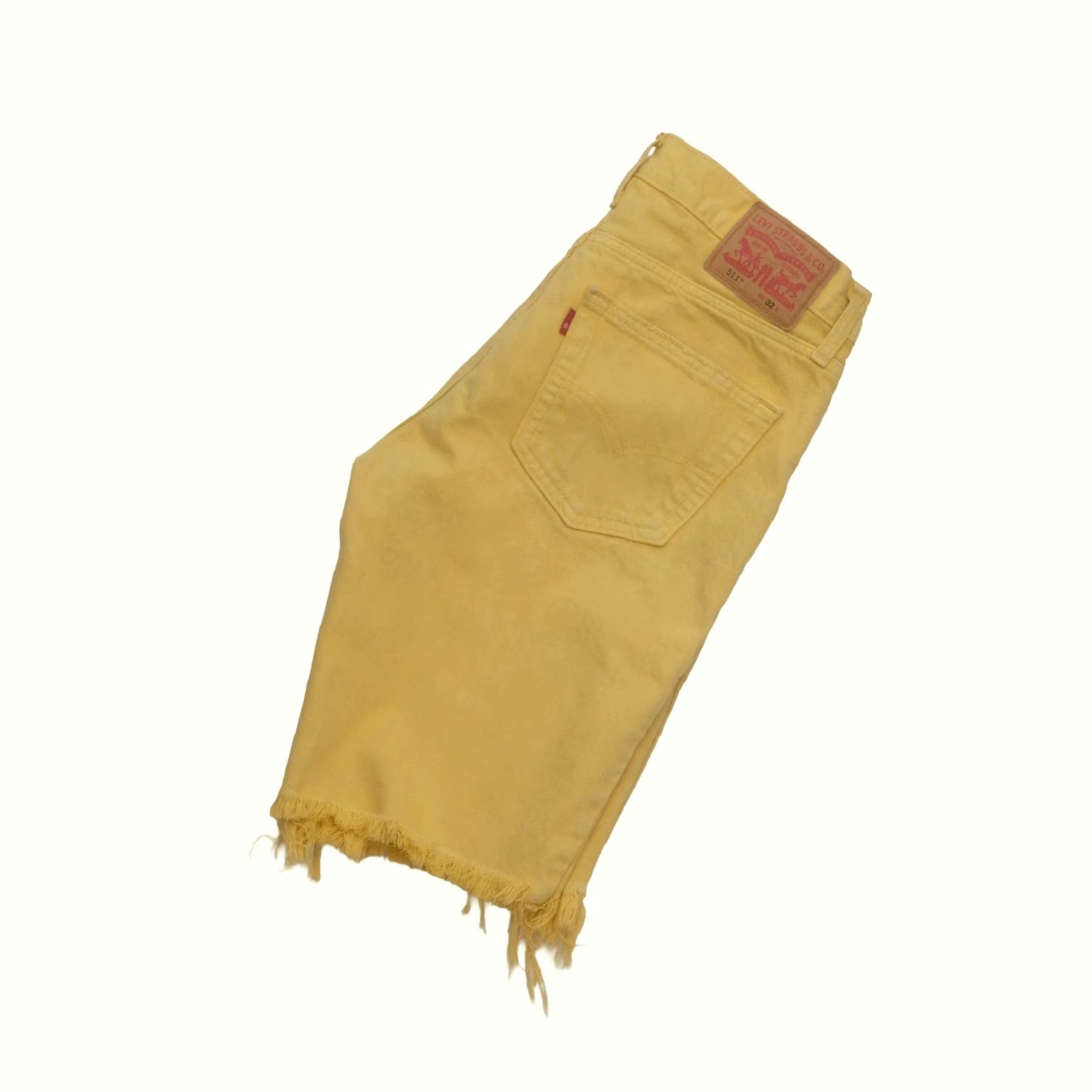Levi's VINTAGE LEVI'S 511 YELLOW CUT OFF DENIM SHORTS 11" 32 Women 90s Retro Distressed Cotton Size 24" / US 00 / IT 34 - 2 Thumbnail