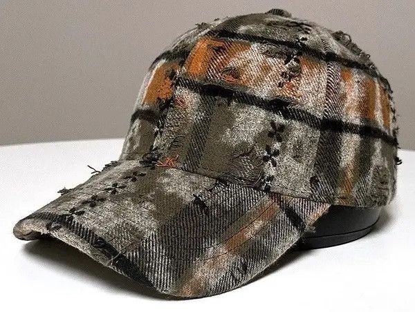 Japanese Brand Streetwear retro punk vintage distressed raw plaid check cap Size ONE SIZE - 1 Thumbnail