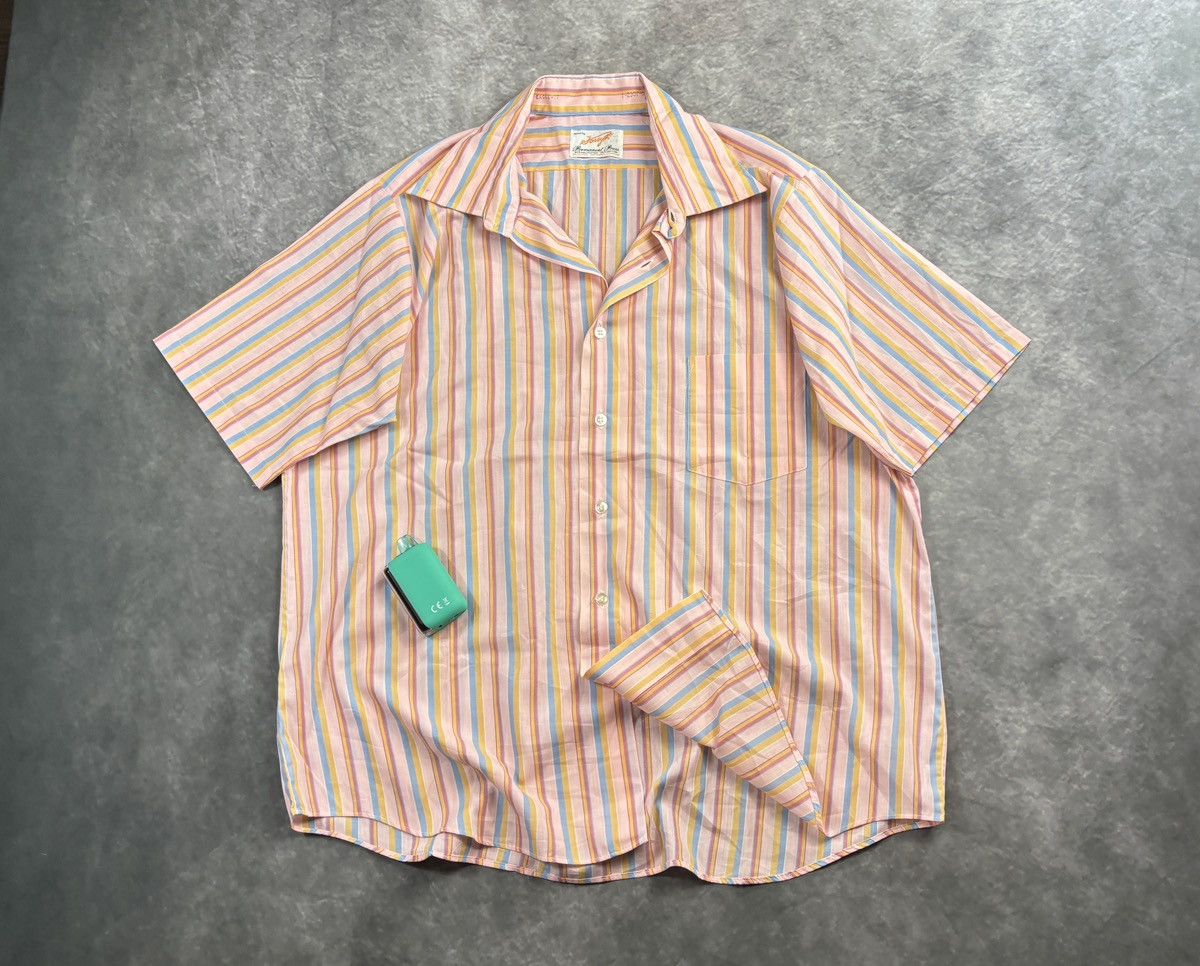 Vintage Vintage Shortsleeve Shirt 1970s 1980s Vertical Striped Funky Size US L / EU 52-54 / 3 - 9 Thumbnail