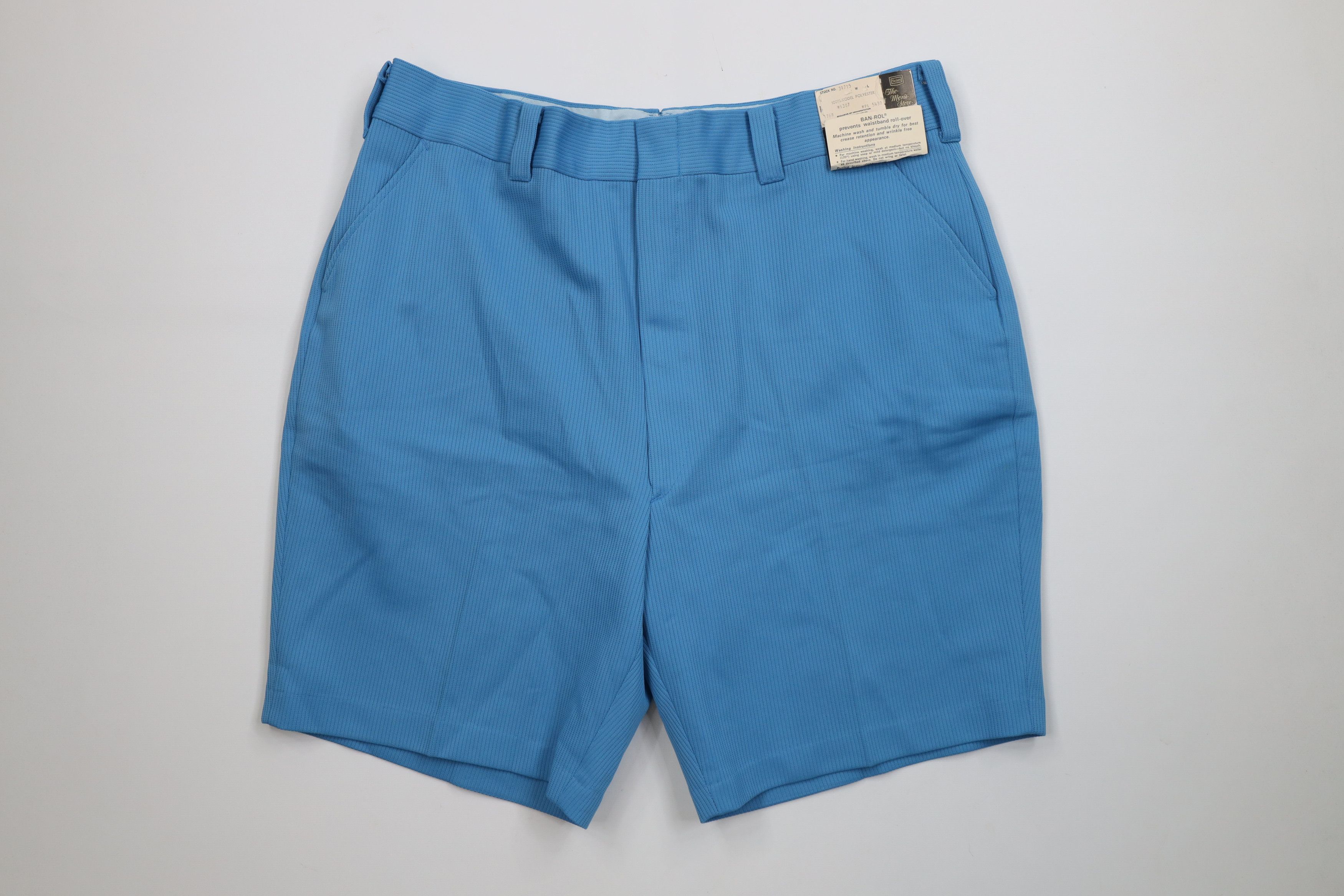 Vintage Deadstock Vintage 70s Streetwear Above Knee Shorts Blue USA Size US 38 / EU 54 - 1 Thumbnail