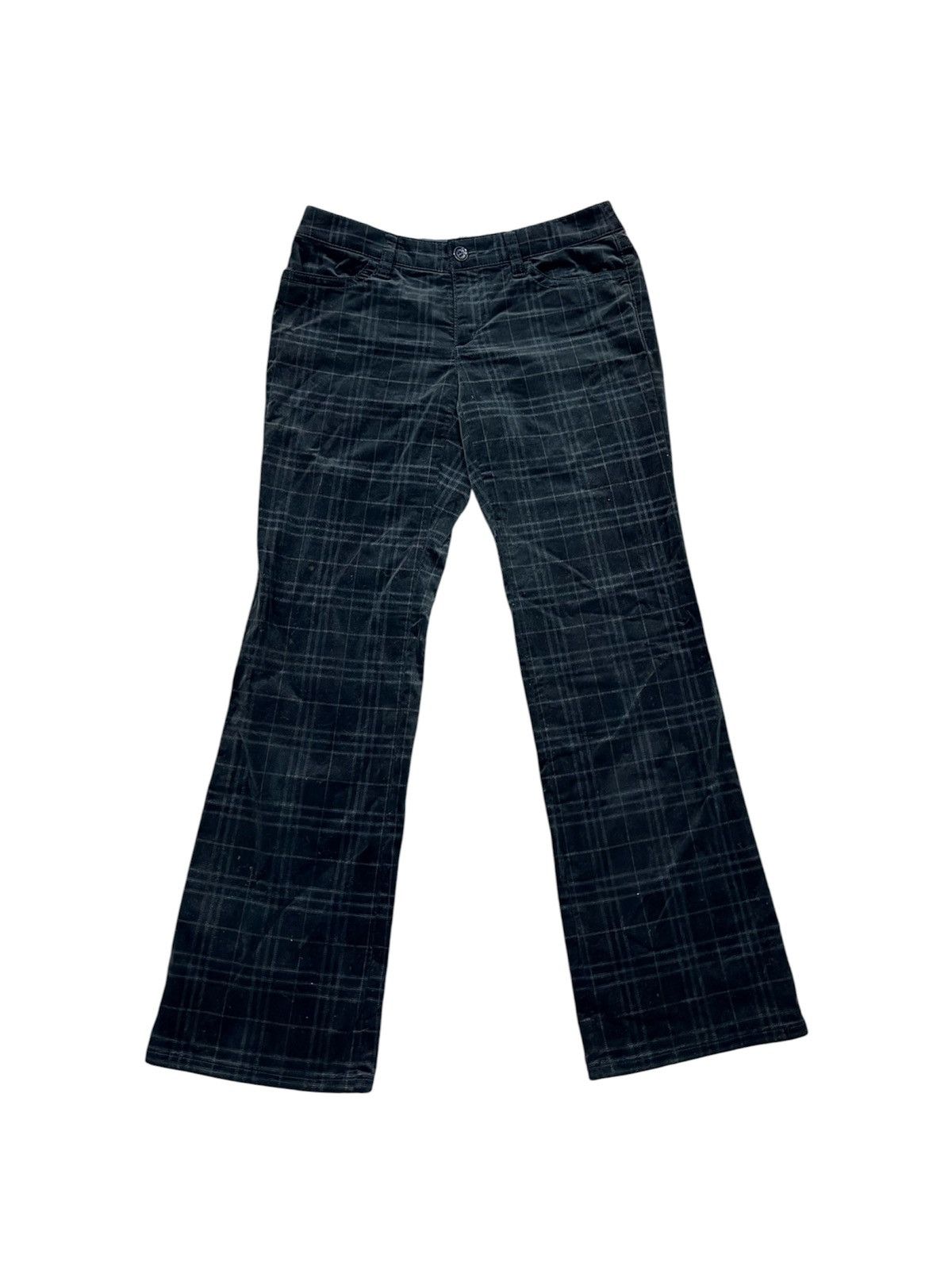 Burberry 🔥FLARE🔥Burberry London Flare Shadow Check Velveteen Trousers Size 29" - 1 Thumbnail