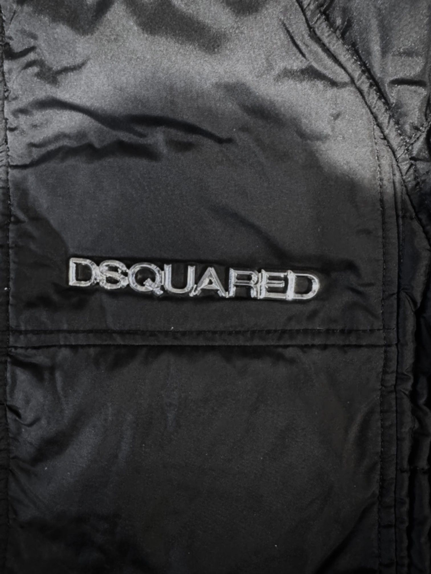 Dsquared2 Dsquared² Black Quilted Collar Ribbed Nylon Biker Jacket Size US M / EU 48-50 / 2 - 6 Thumbnail