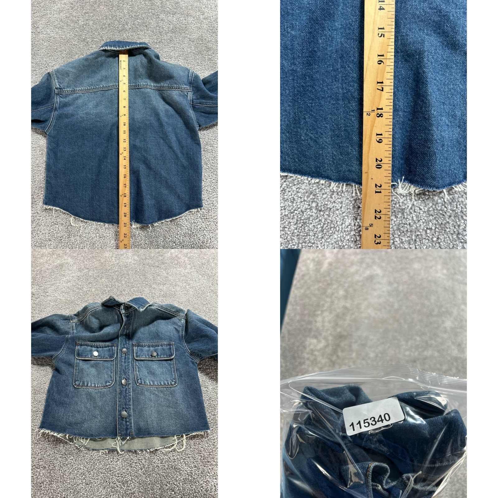 Vintage KUT from the Kloth Cropped Trucker Jacket Womens XS Blue Denim Cotton Raw Hem Jacket Women's XS Blue Denim Cotton Size XS / US 0-2 / IT 36-38 - 8 Thumbnail