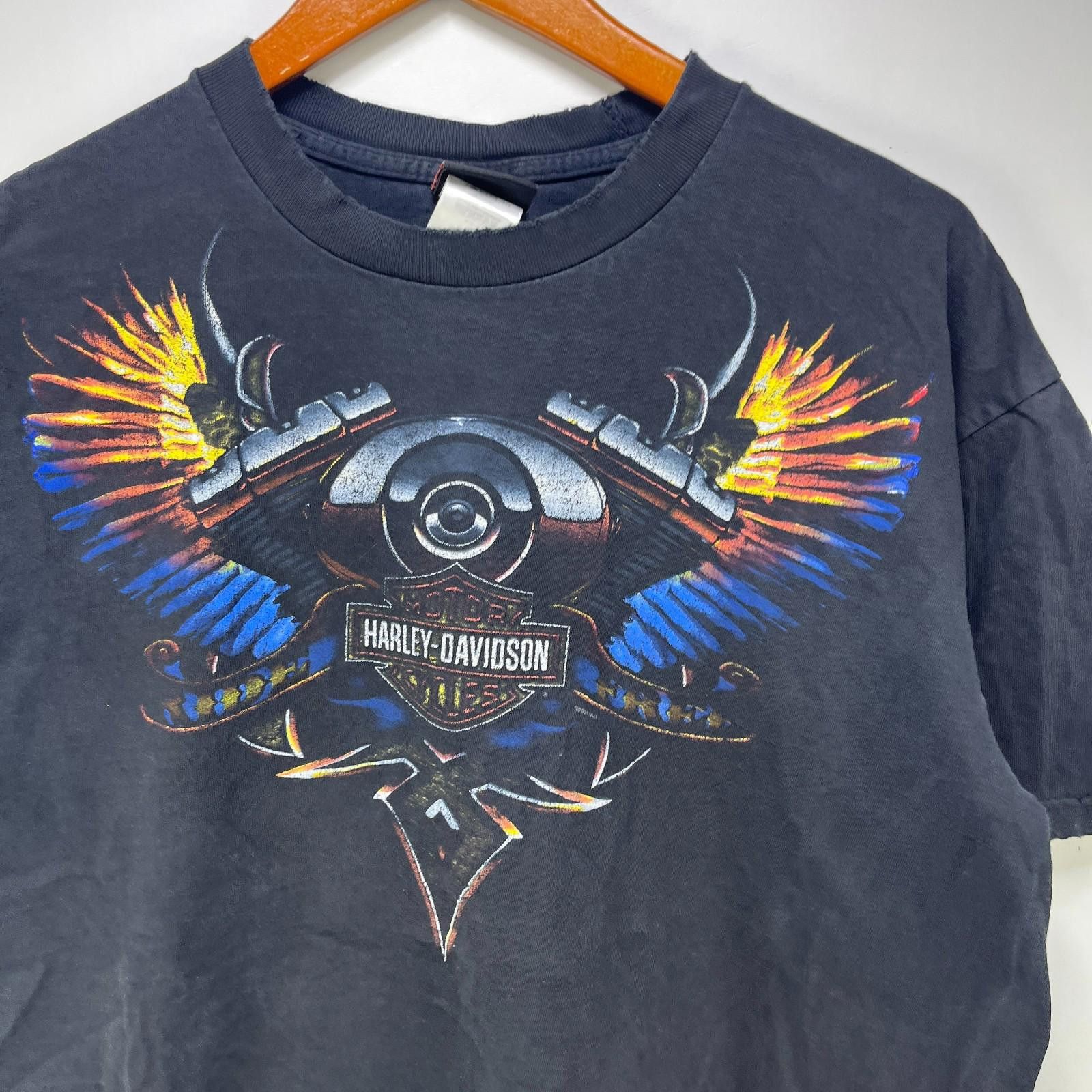 Harley Davidson Vintage Harley Davidson Sun Faded Wings Flames T Shirt XL Size US XL / EU 56 / 4 - 2 Thumbnail
