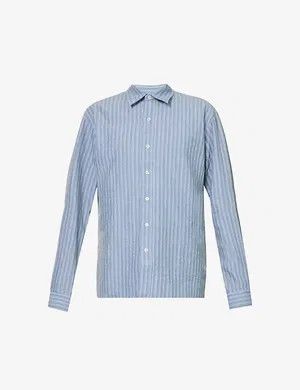 Maison Margiela o1y1124 Long Sleeves Stripped Pattern Shirt In Blue Size US S / EU 44-46 / 1 - 1 Thumbnail