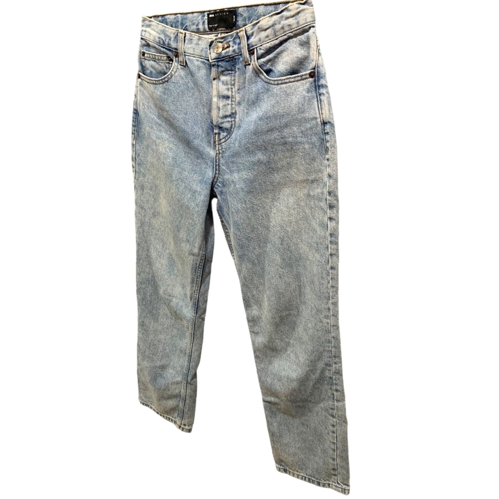Vintage VINTAGE Asos Design Jeans Denim Acid Wash Retro Buttonfly Womens Straight Leg Size 25 100% cotton Blues Size 42" / US 20 - 2 Thumbnail