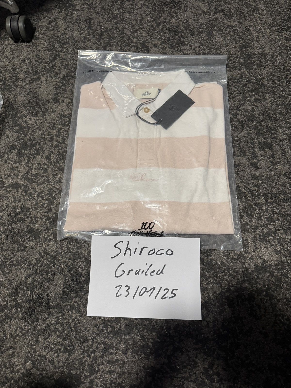 100 Thieves Hairpin Yarn-Dyed Rugby white/pink size XL