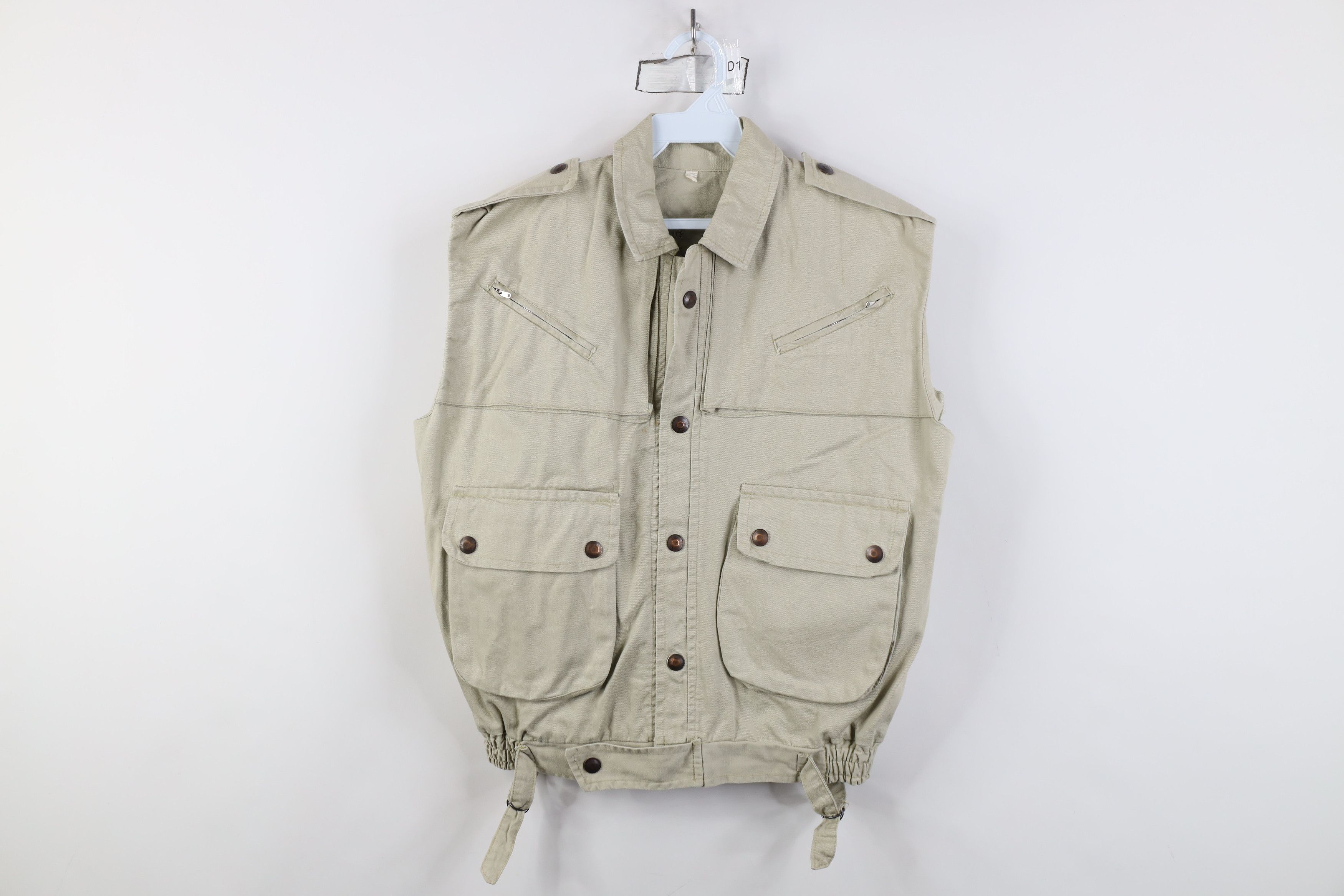 Vintage Vtg 70s 80s Streetwear Side Buckle Canvas Vest Jacket Size L / US 10 / IT 46 - 1 Thumbnail