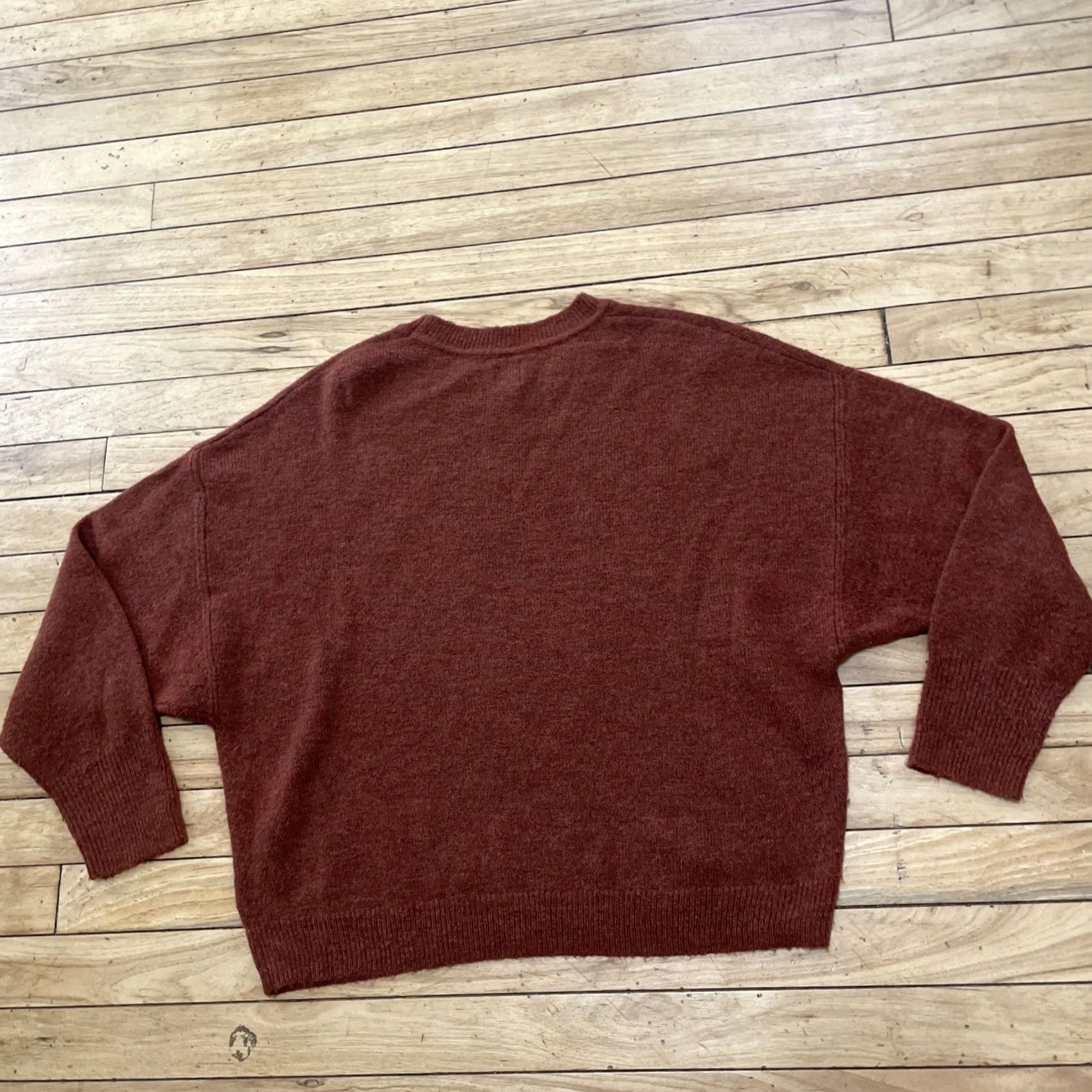Gap Gap Crop Sweater Wool Alpaca L Burnt Orange Brown Mock Oversize Western Knit 44" (L) Womens Pullover Size L / US 10 / IT 46 - 2 Thumbnail