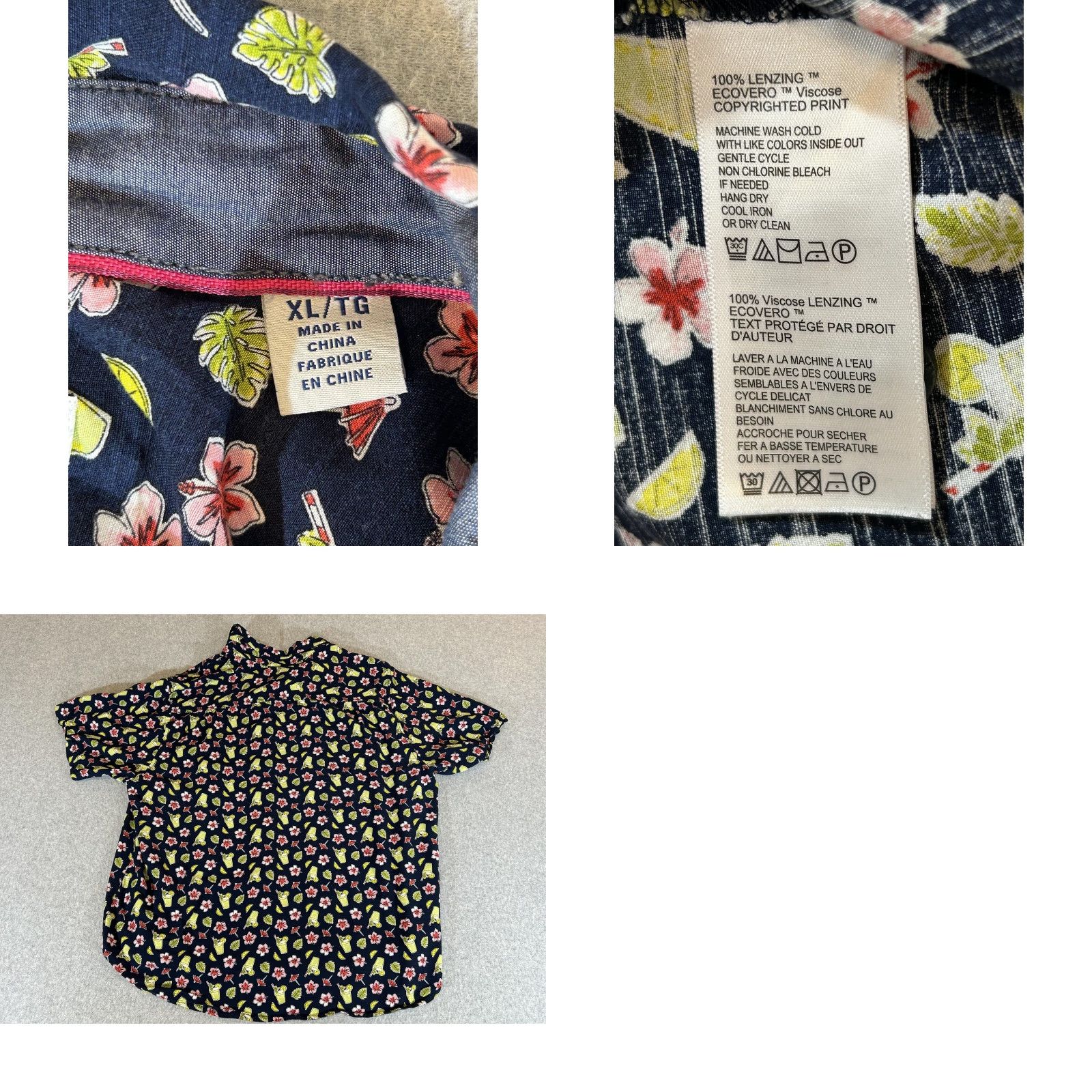 Tommy Bahama VINTAGE Tommy Bahama Shirt Mens XL Blue Hawaiian Cocktail Aloha Print Rayon Camp Button Up Short Sleeve Collared Size US XL / EU 56 / 4 - 8 Thumbnail
