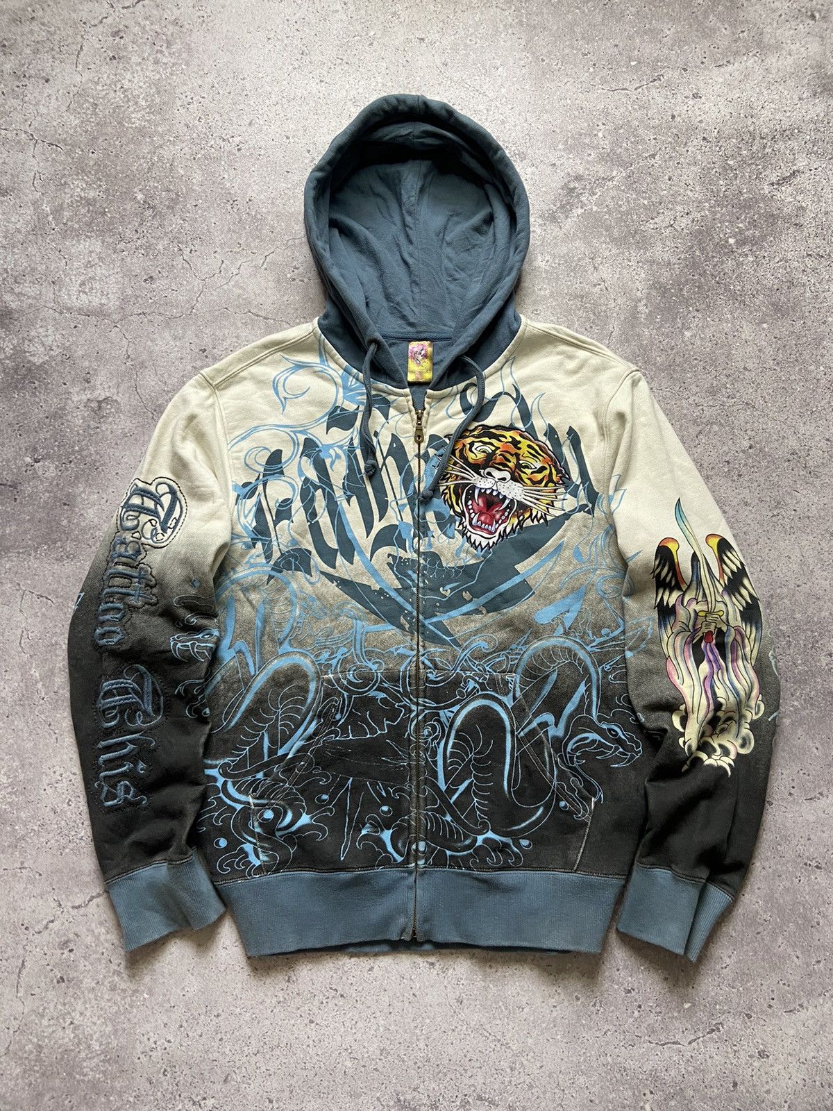 Christian Audigier Christian Audigier x Ed Hardy Zip-Up Hoodie x Vintage Size US S / EU 44-46 / 1 - 2 Thumbnail