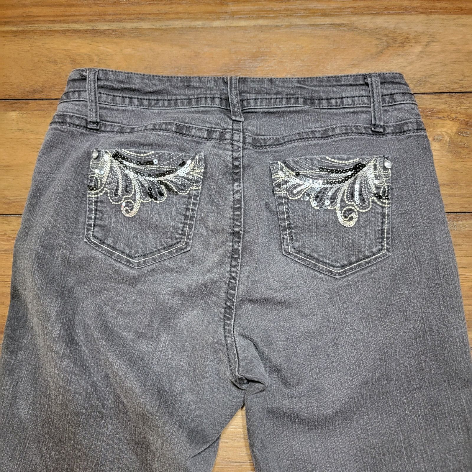 Other Roz & Ali Straight Denim Jeans w/ Pocket Bling - Size 10 Size 32" / US 10 / IT 46 - 4 Thumbnail