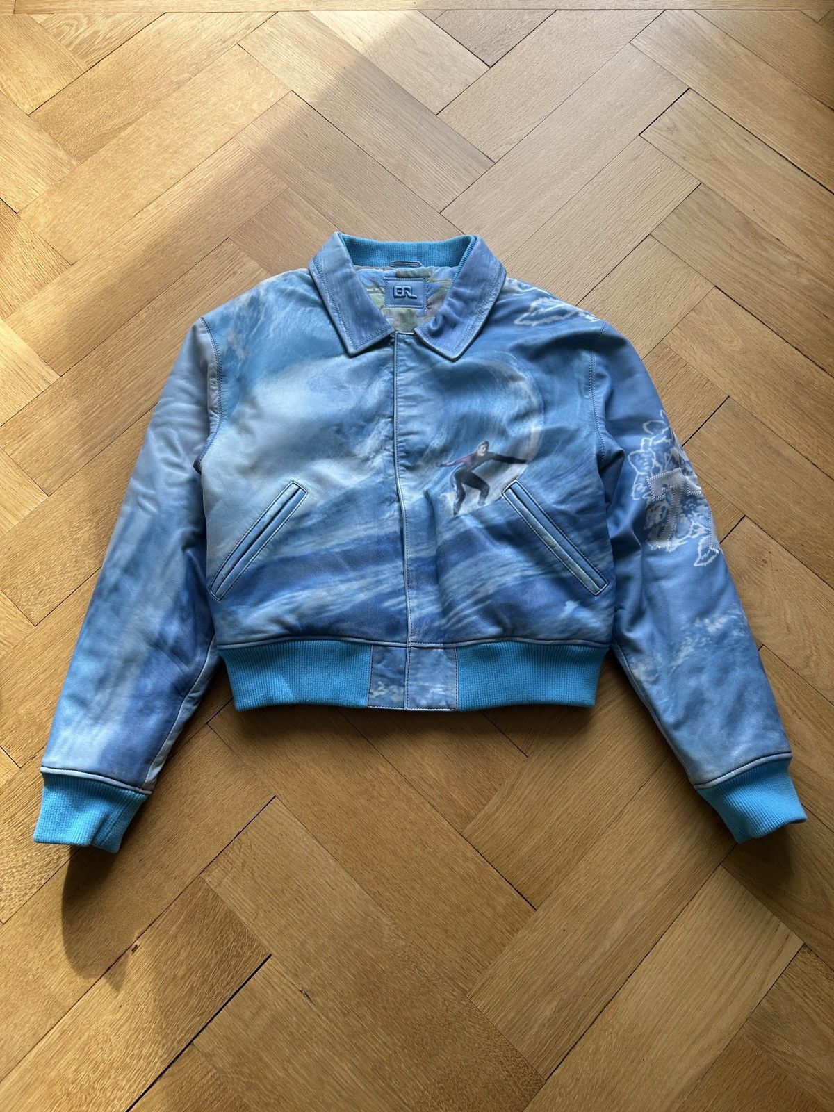 ERL ERL Surfer Leather Bomber Jacket Size US M / EU 48-50 / 2 - 1 Thumbnail