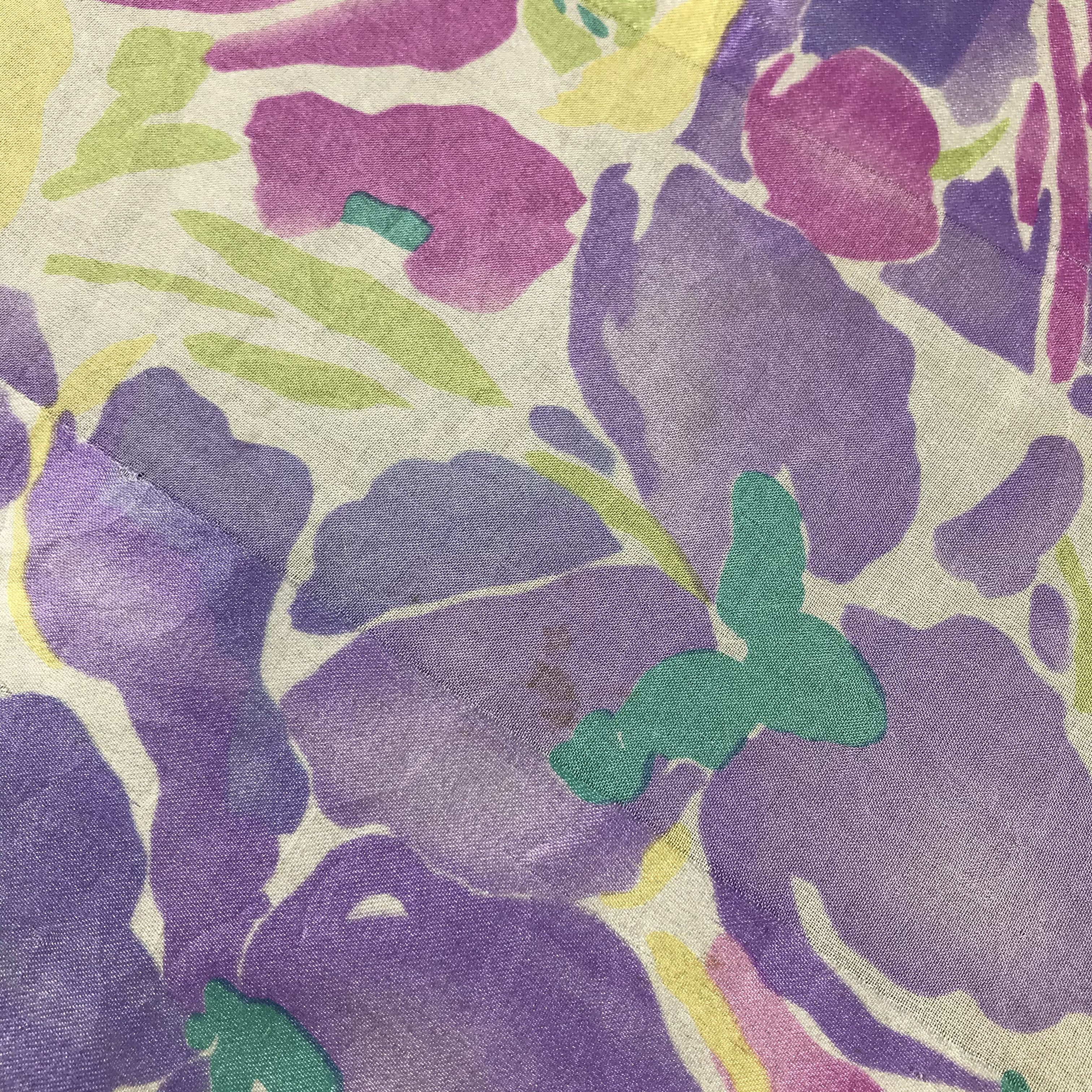Pierre Balmain Vintage Pierre Balmain Floral Silk Scarf M16 Size ONE SIZE - 6 Thumbnail