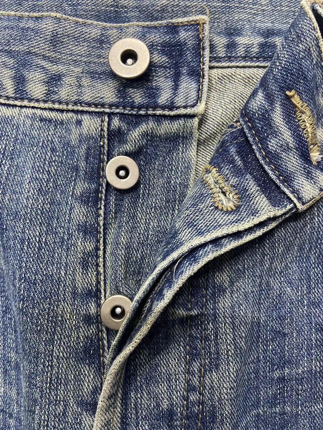 Japanese Brand × Leather × Vintage Vintage G-Land Edge Leather Pocket Distressed Jeans Pants Size US 33 - 15 Thumbnail
