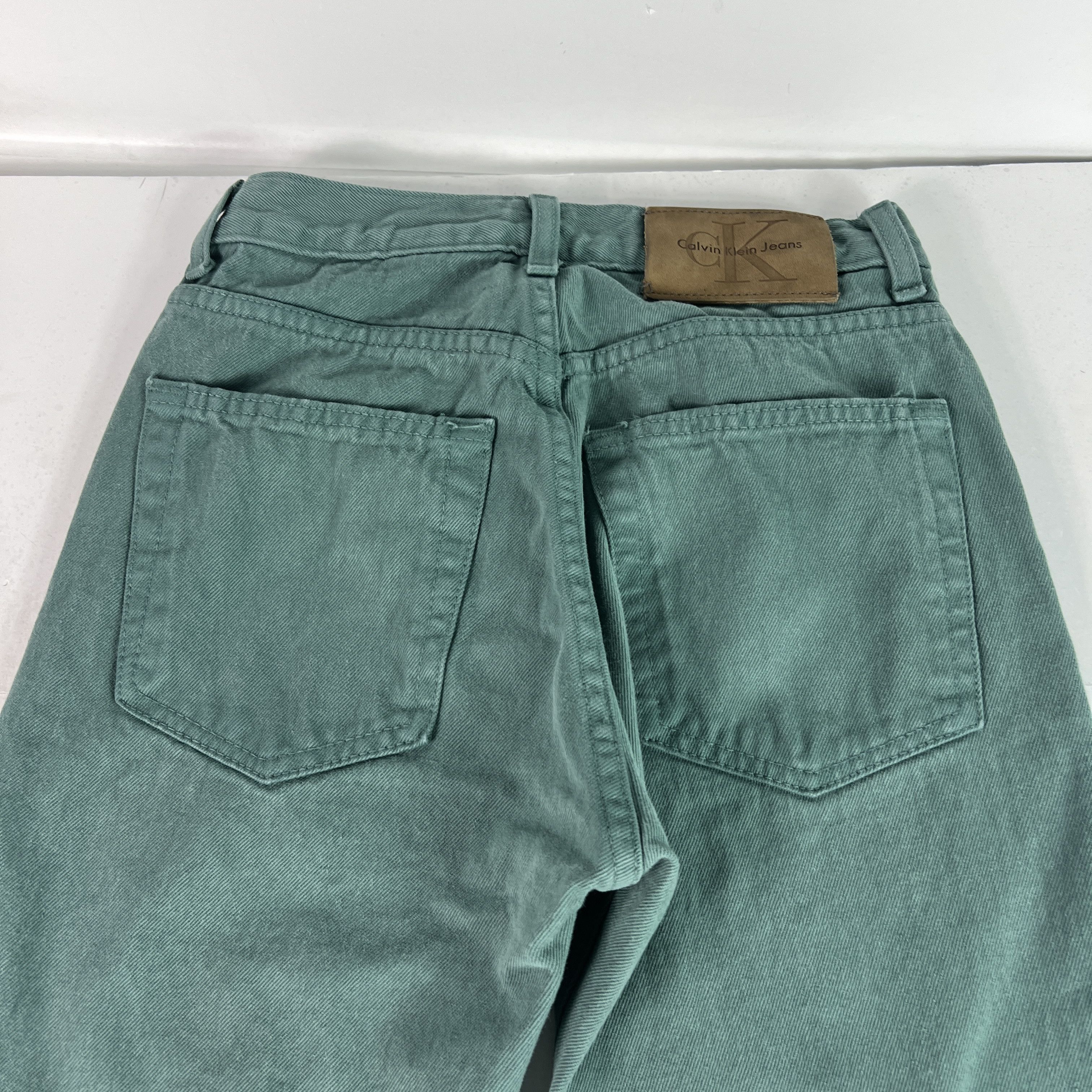 Calvin Klein VTG Calvin Klein Jean's Straight Green Faded Denim USA Made Size 26" / US 2 / IT 38 - 11 Thumbnail