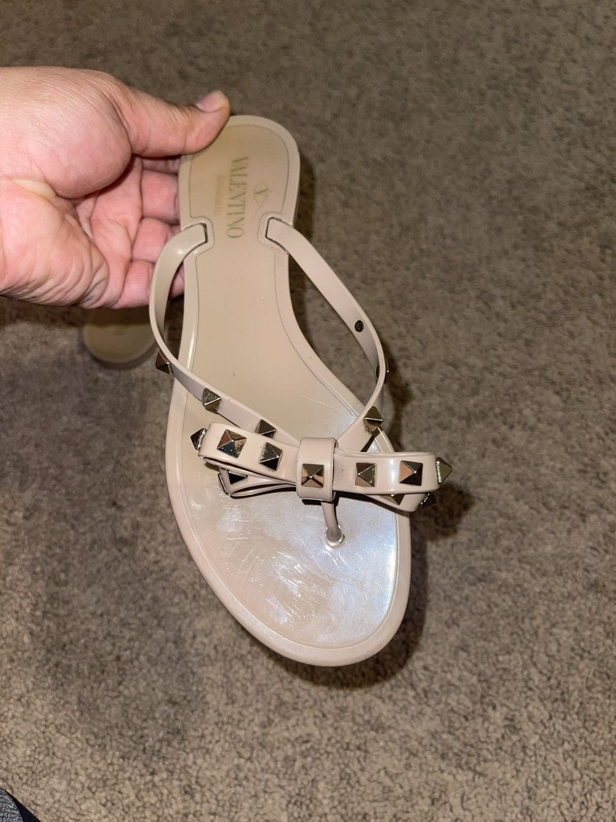 Valentino Valentino Rockstud Rubber Slippers Size US 10 / IT 40 - 5 Thumbnail