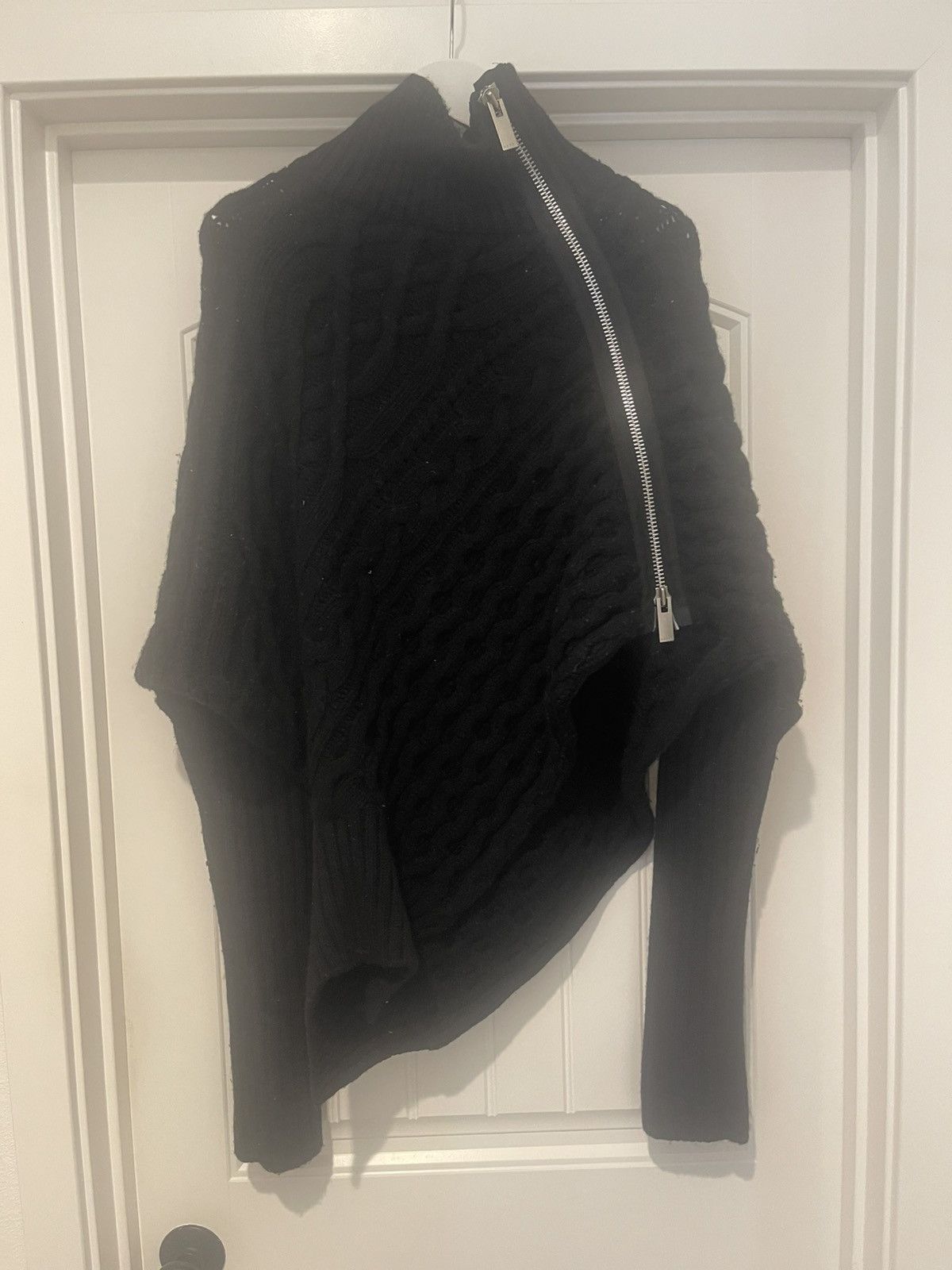 Sacai Sacai Black Asymmetric Turtleneck Sweater Size M / US 6-8 / IT 42-44 - 6 Thumbnail