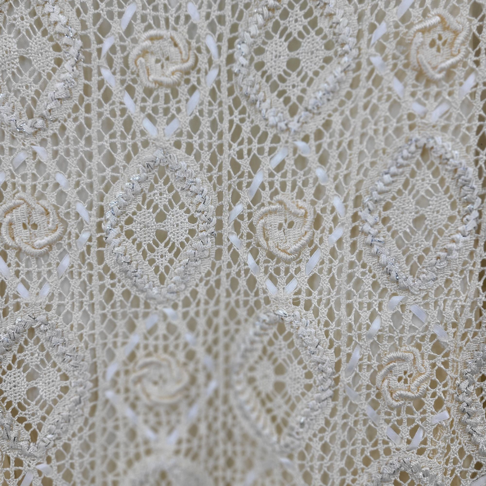 Vintage Vintage Handcrafted Formal Crochet Bolero Jacket M Vanilla O Size M / US 6-8 / IT 42-44 - 4 Thumbnail
