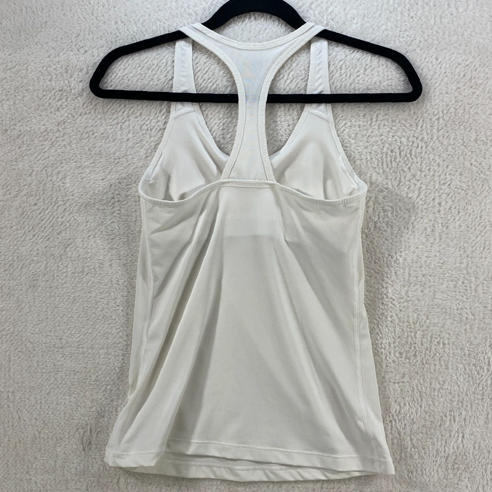 Nike Nike Dri-Fit Womens White Small Tank Top Athletic Slim Fit Racerback Shirt Size S / US 4 / IT 40 - 2 Thumbnail